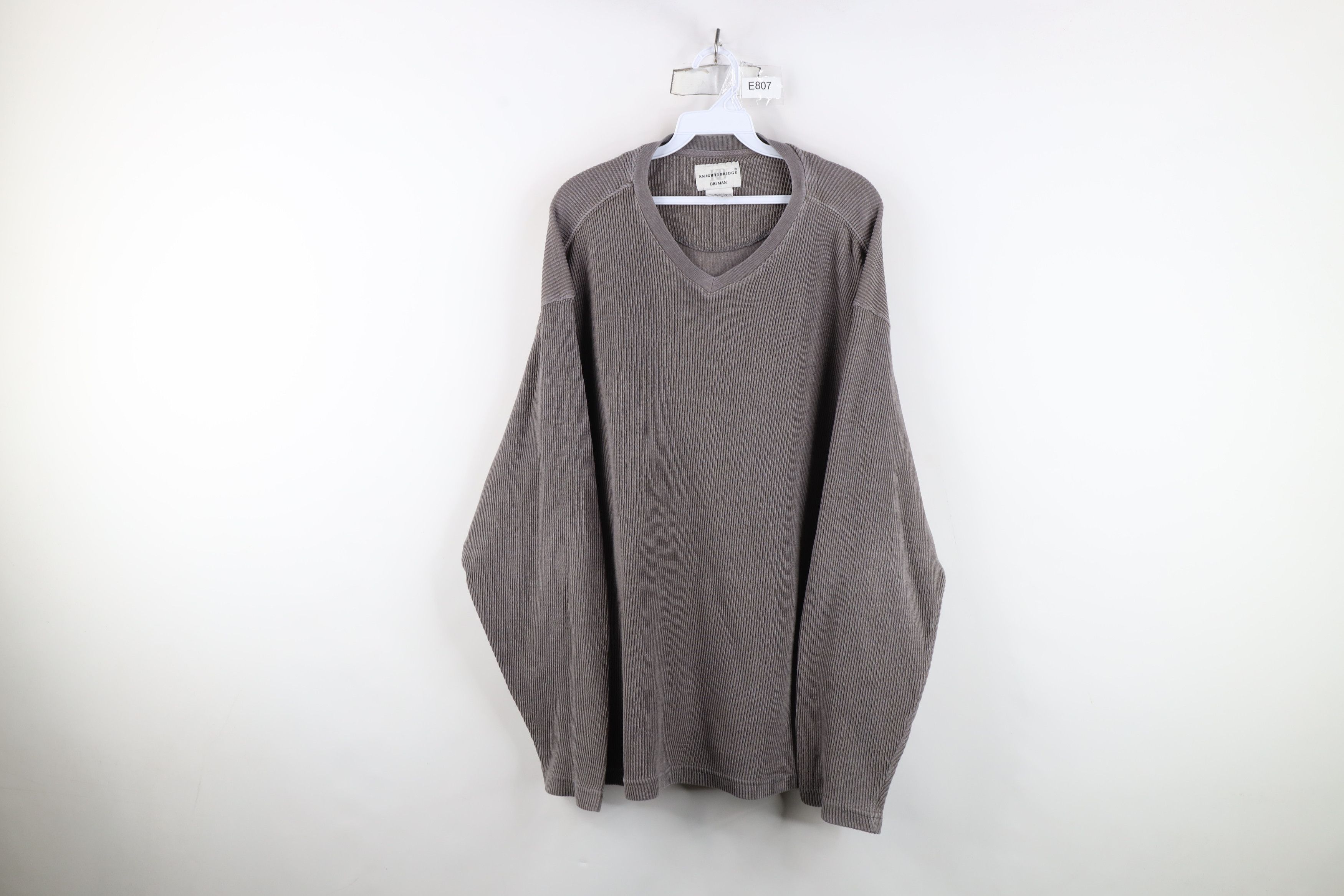 Vintage Vintage 90s Streetwear Blank Ribbed Knit Long Sleeve T-Shirt Size US XXL / EU 58 / 5 - 1 Thumbnail
