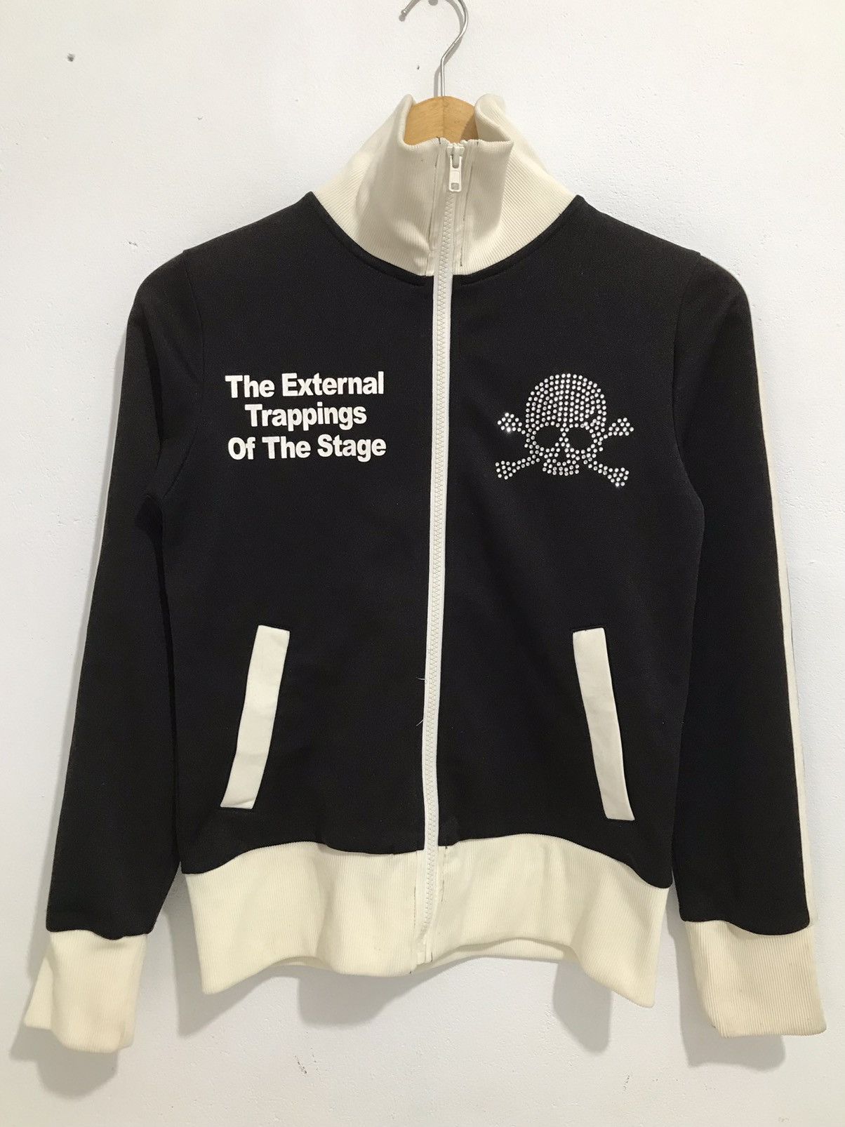 image of 14Th Addiction x Kmrii Skull Punk Track Jacket Japanese Sorridere in Black, Men's (Size XS)