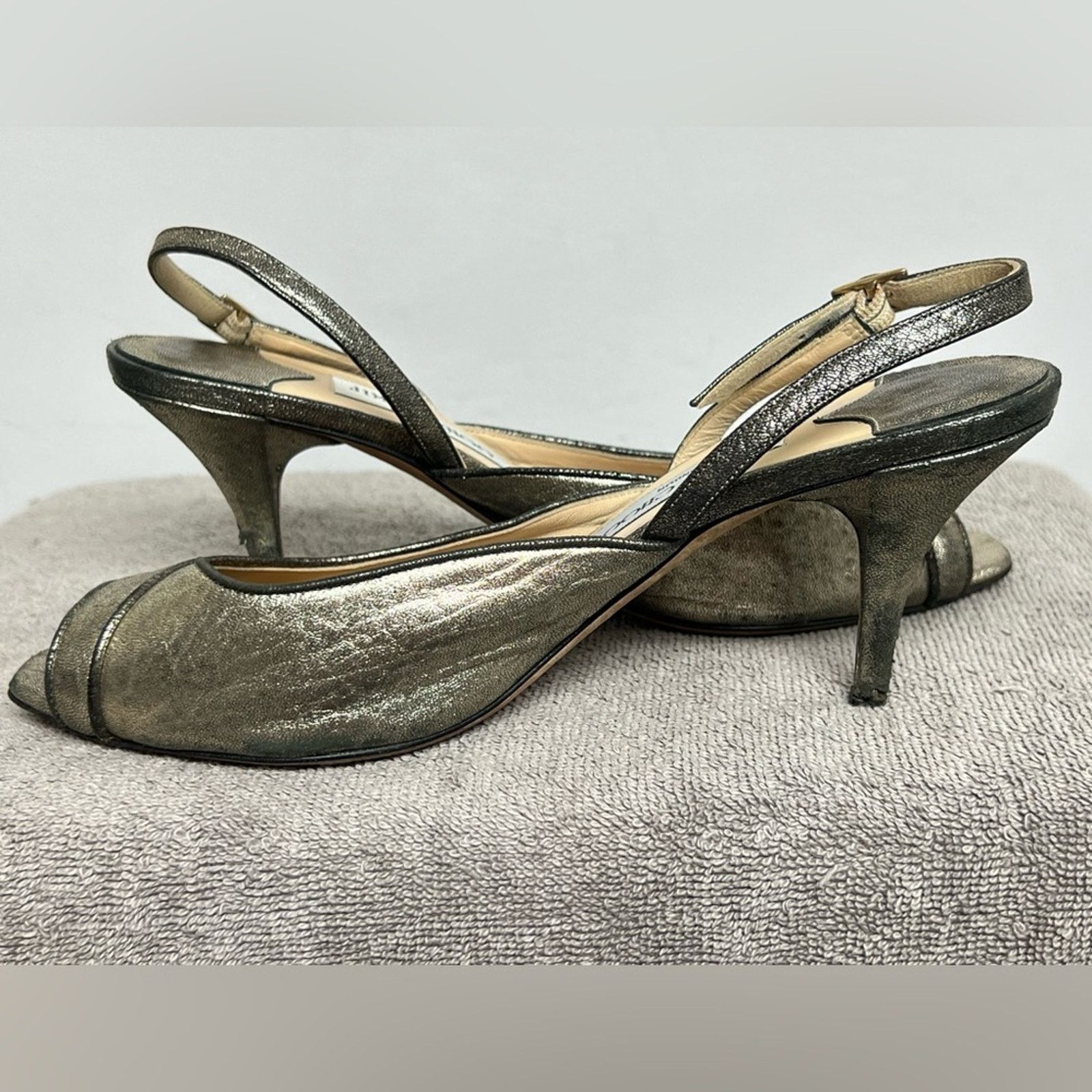 Jimmy Choo Jimmy Choo Peep-Toe Slingback Sandals US 9.5 Made in Italy Size US 9.5 / IT 39.5 - 6 Thumbnail