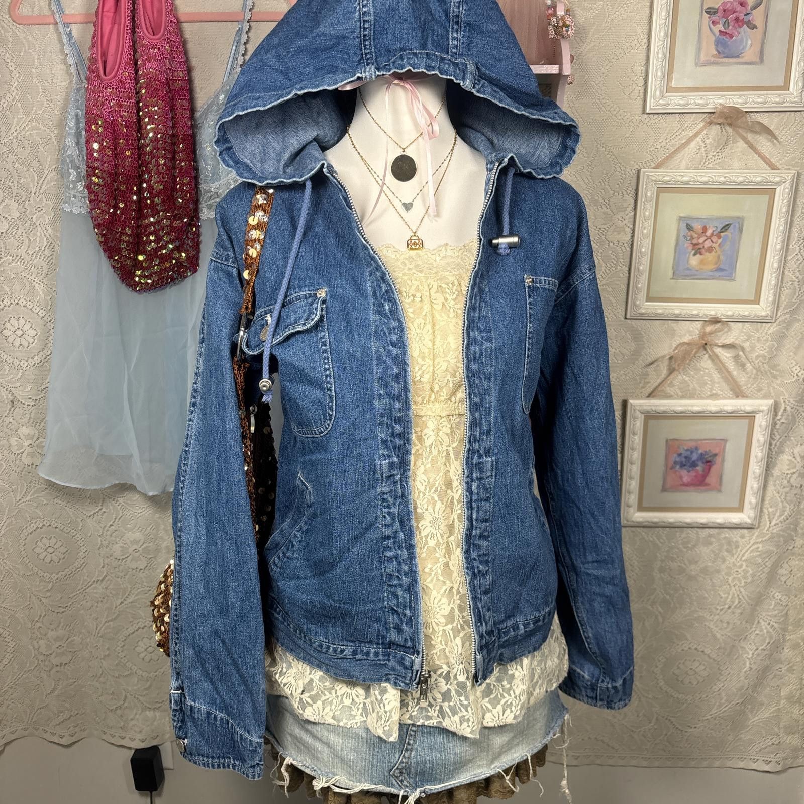 Denim & Co. vintage denim zip up cozy hoodie Size M / US 6-8 / IT 42-44 - 2 Thumbnail
