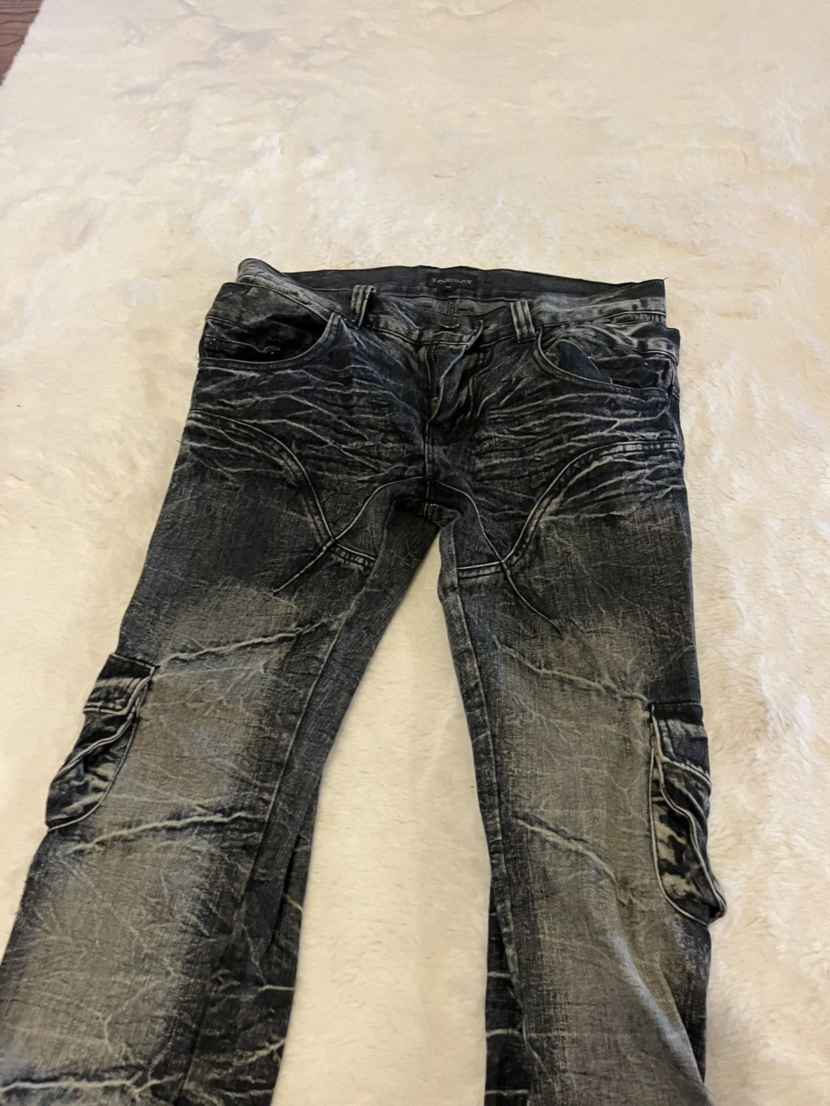 LOWBOX LOWBOX Flared Cargo Jeans Size US 32 / EU 48 - 5 Thumbnail