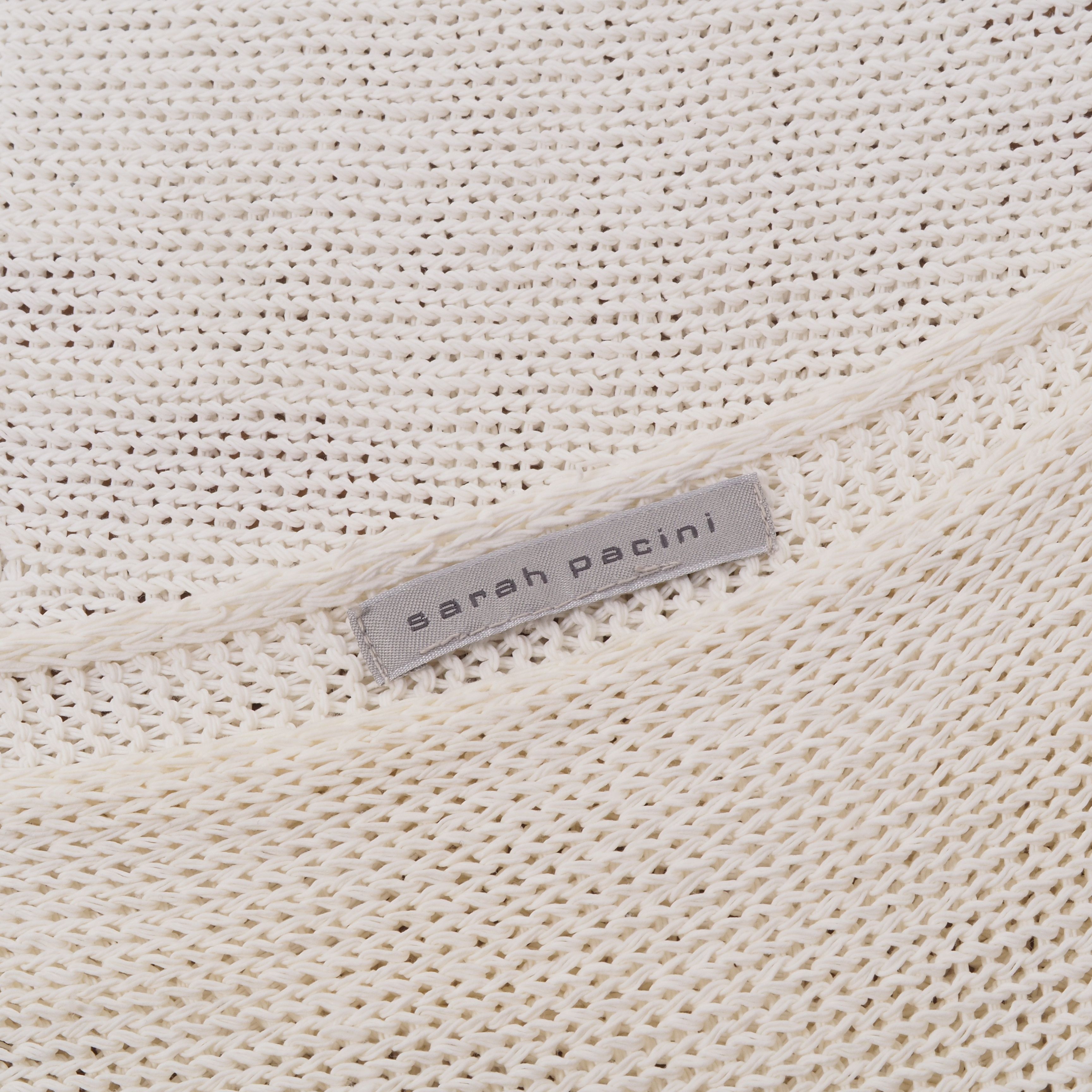 Sarah Pacini Sarah Pacini Vintage White Open Knit Top Tunic Sweater Size S / US 4 / IT 40 - 4 Thumbnail