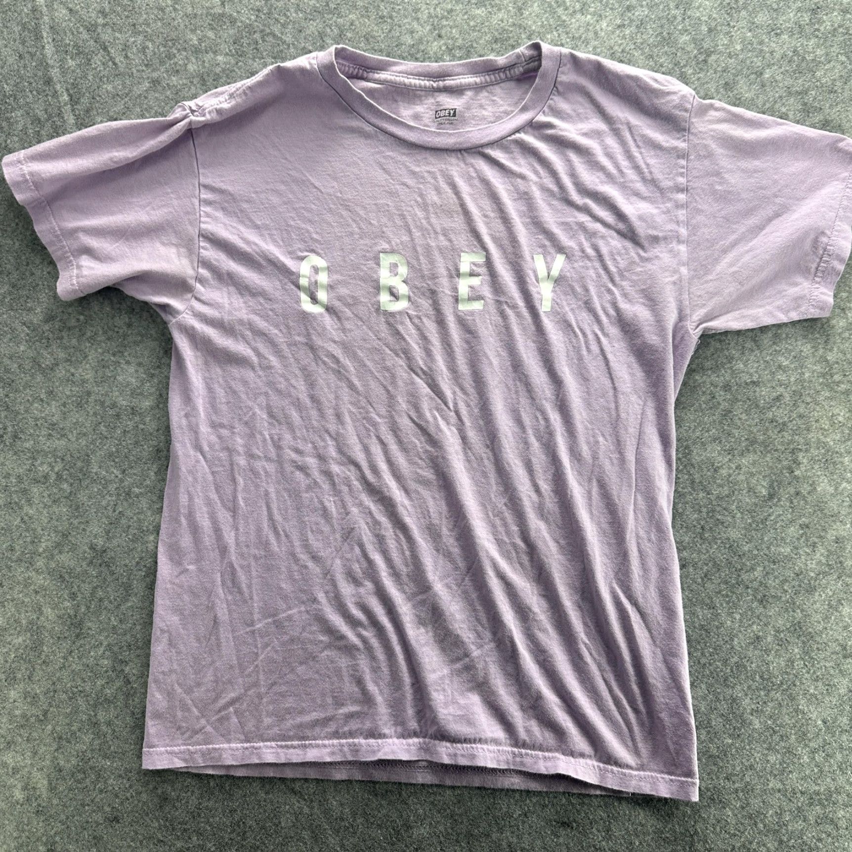Obey Obey Shirt Mens Medium Purple Graphic Tee Short Sleeve Skatewear Streetwear Logo Size US M / EU 48-50 / 2 - 2 Thumbnail
