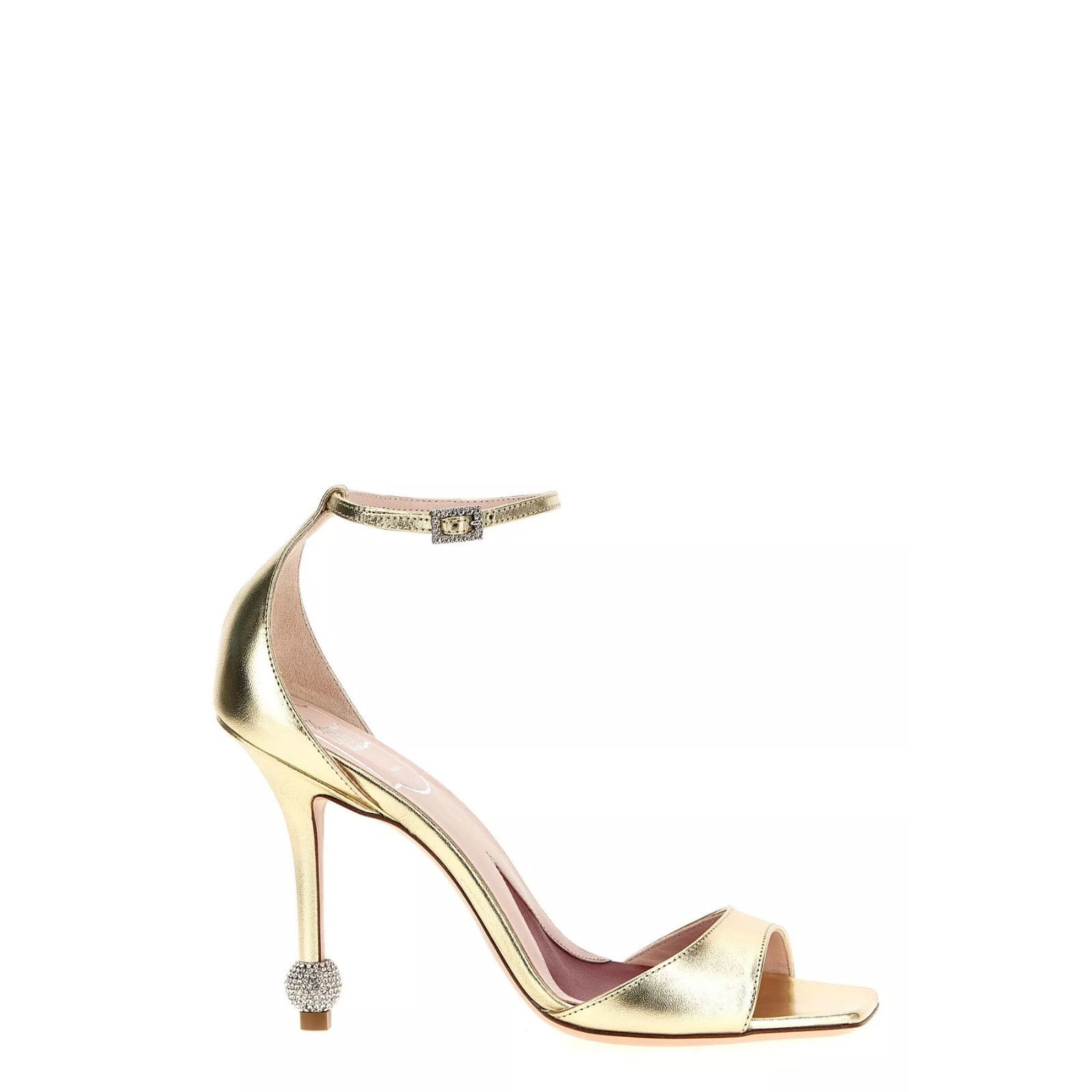 ROGER VIVIER Marlene Gold 100mm Heeled Sandals New & Authent