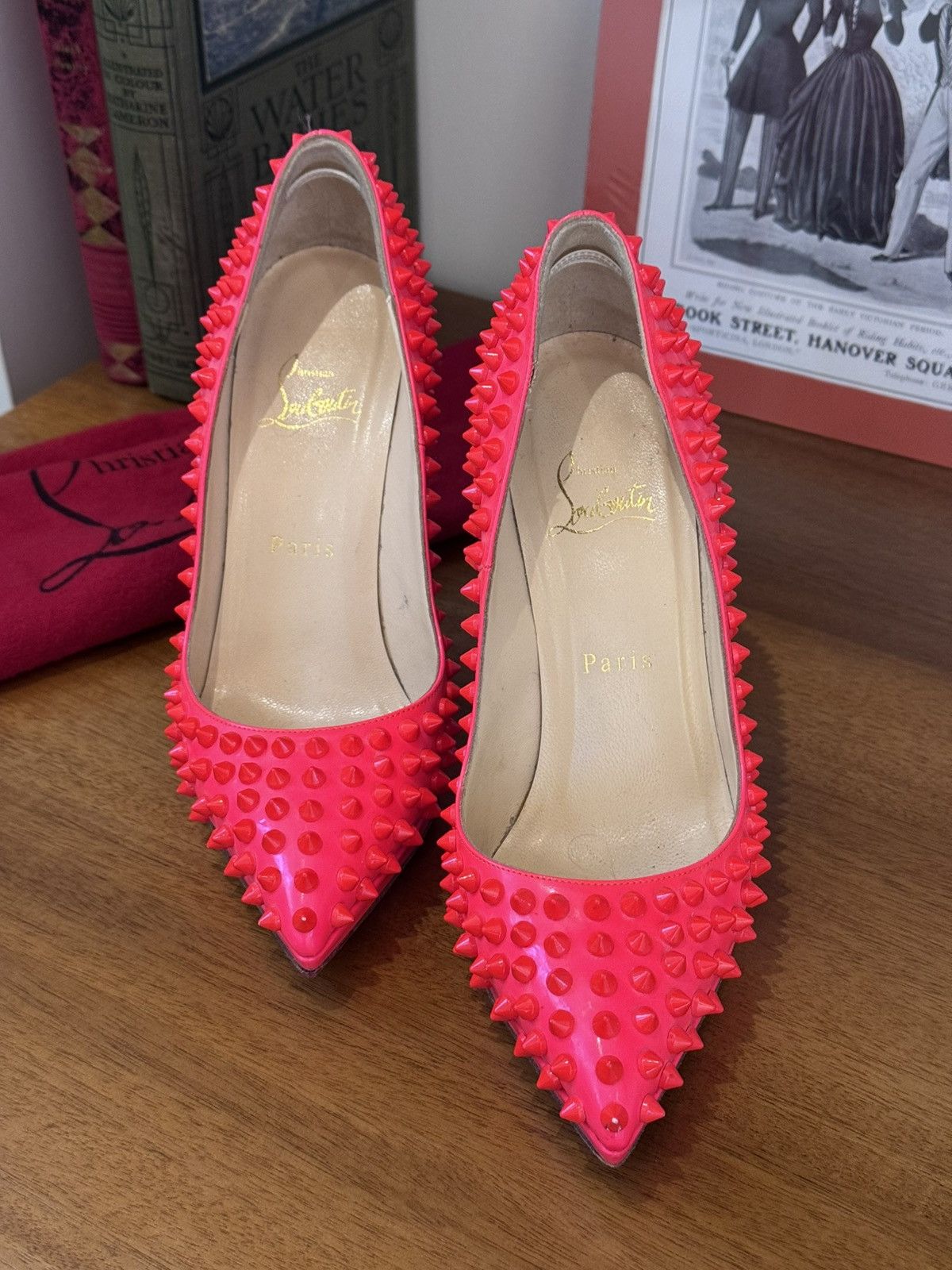 Christian Louboutin Christian Louboutin Coral Fifi Spiked Pumps Size US 7 / IT 37 - 2 Thumbnail