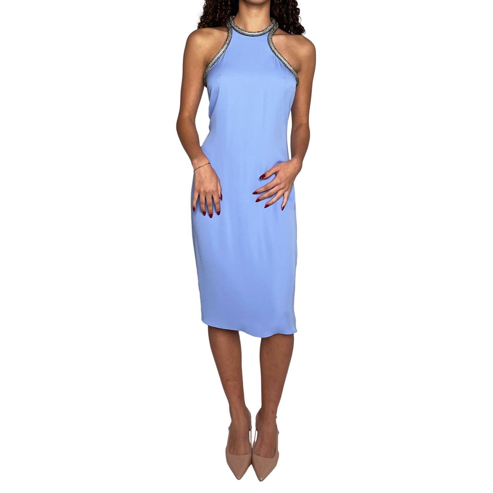Gucci Baby Blue Diamante Tube Dress Size S / US 4 / IT 40 - 2 Thumbnail