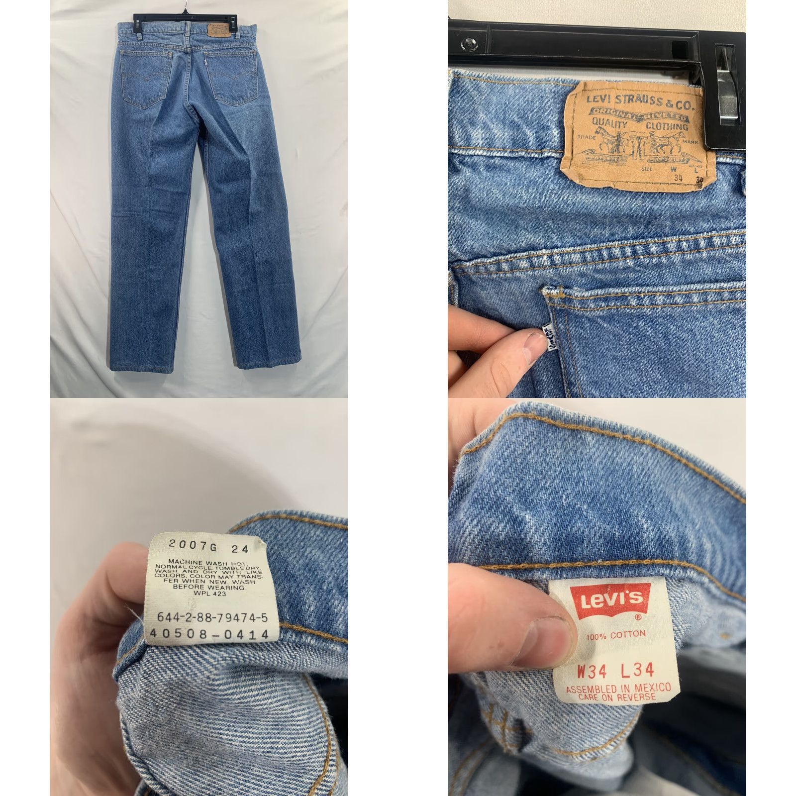 Levi's VINTAGE Levi Jeans 32x28 High Rise Denim Pants Women’s Blue 90s Levi's 550 Mom Jeans Size 24" / US 00 / IT 34 - 8 Thumbnail