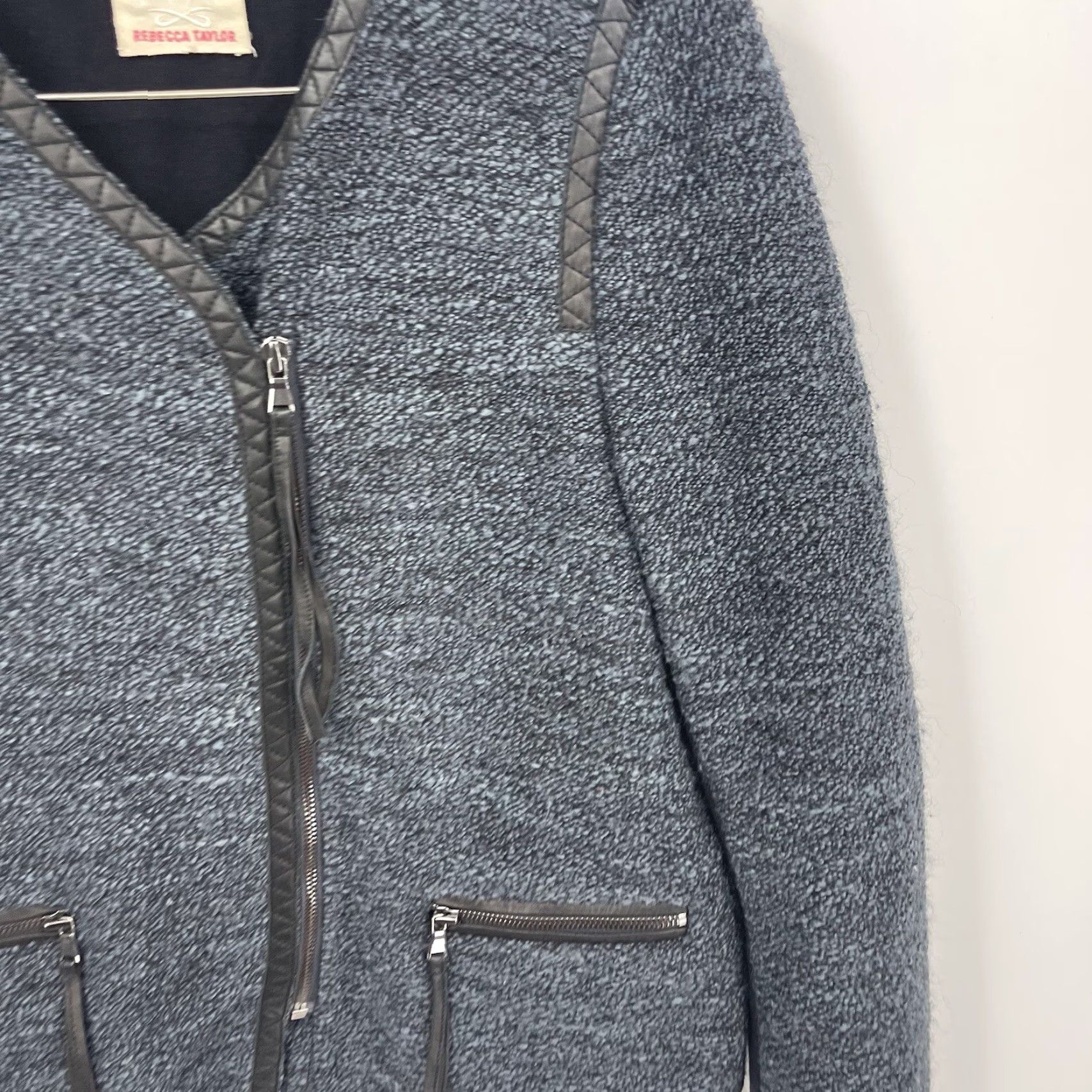 Rebecca Taylor VINTAGE Rebecca Taylor Blue Wool Tweed Blazer Women M Classic Wool Blend Formal Office Casual Size M / US 6-8 / IT 42-44 - 4 Thumbnail