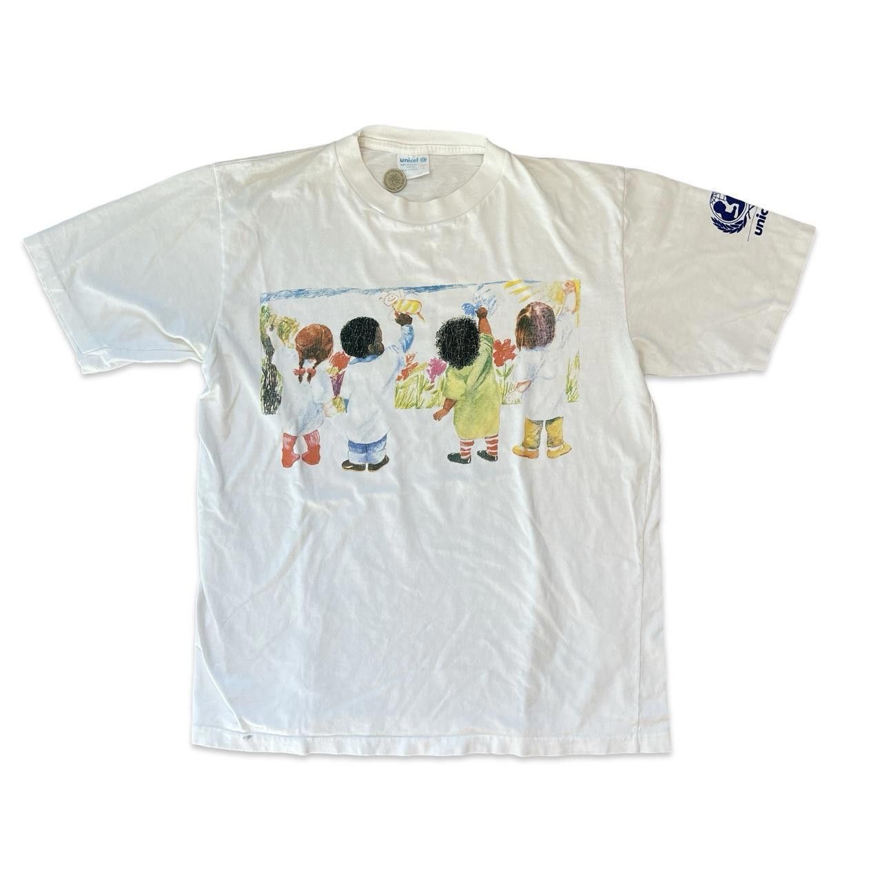 Designer 1990s Unicef Children Artwork Tee Size US L / EU 52-54 / 3 - 1 Thumbnail