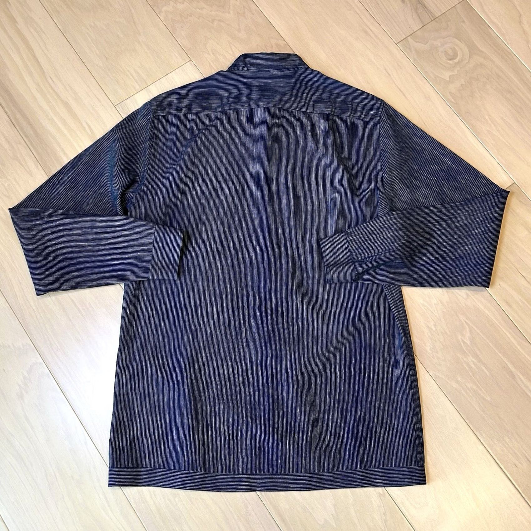 Vintage VINTAGE Commune De Paris .1871 Linen Button-Up Shirt Striped Long Sleeve Men’s XL Blue Size US XL / EU 56 / 4 - 3 Thumbnail