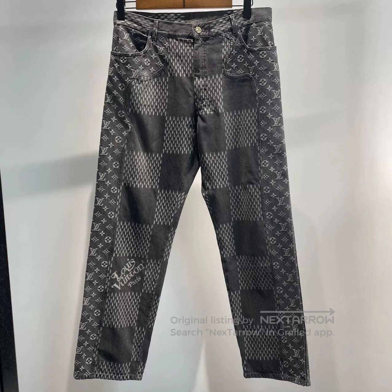 Louis Vuitton LV Black White Checkered Jeans. Size US 34 / EU 50 - 2 Thumbnail