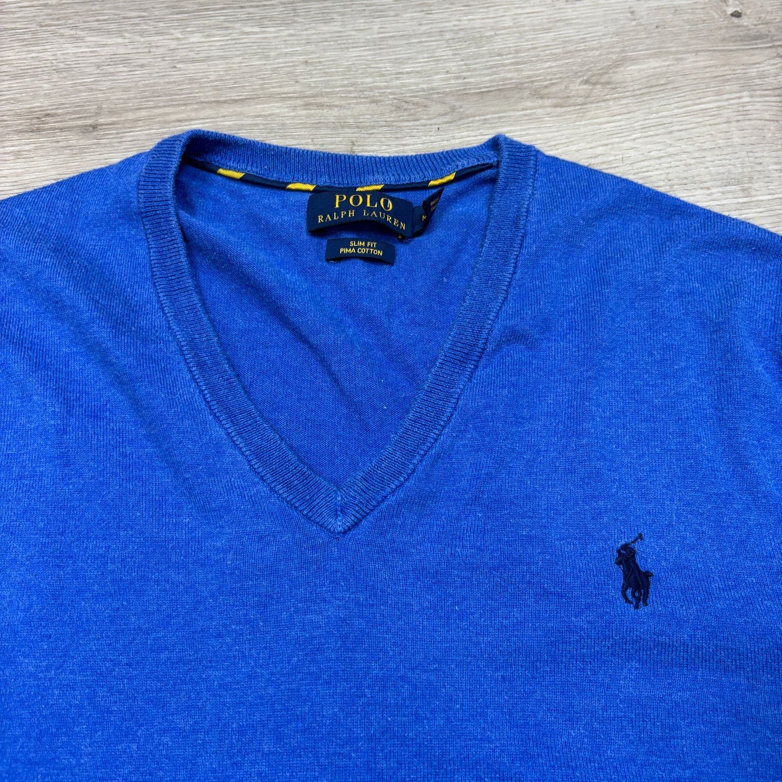 Polo Ralph Lauren Polo Ralph Lauren Slim Fit Pima Cotton V Neck Sweater Medium Size US M / EU 48-50 / 2 - 3 Thumbnail