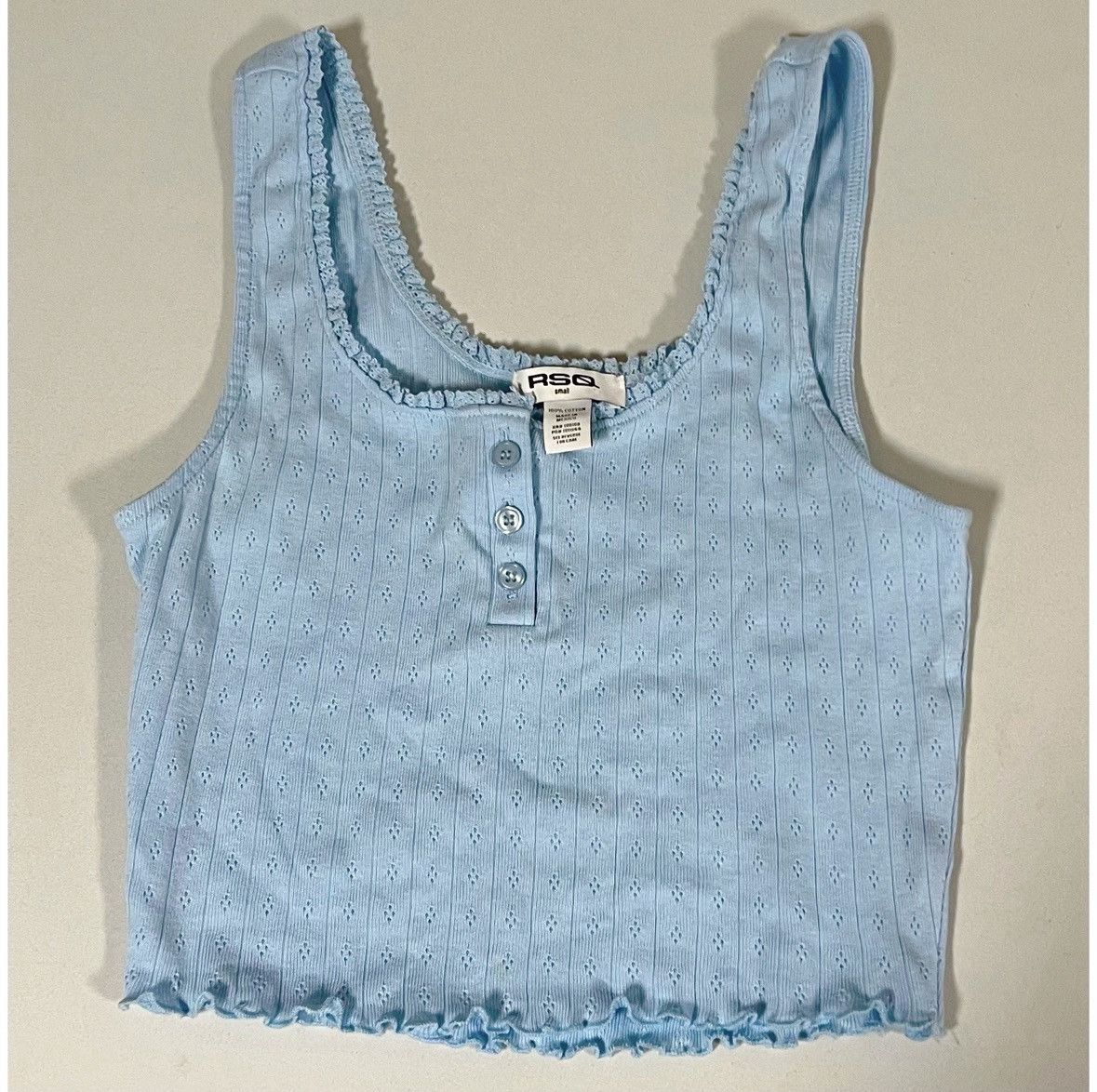Rsq RSQ Blue Pastel Tank Crop Top Shirt Cami Camisole Size S 🩵 Size S / US 4 / IT 40 - 2 Thumbnail