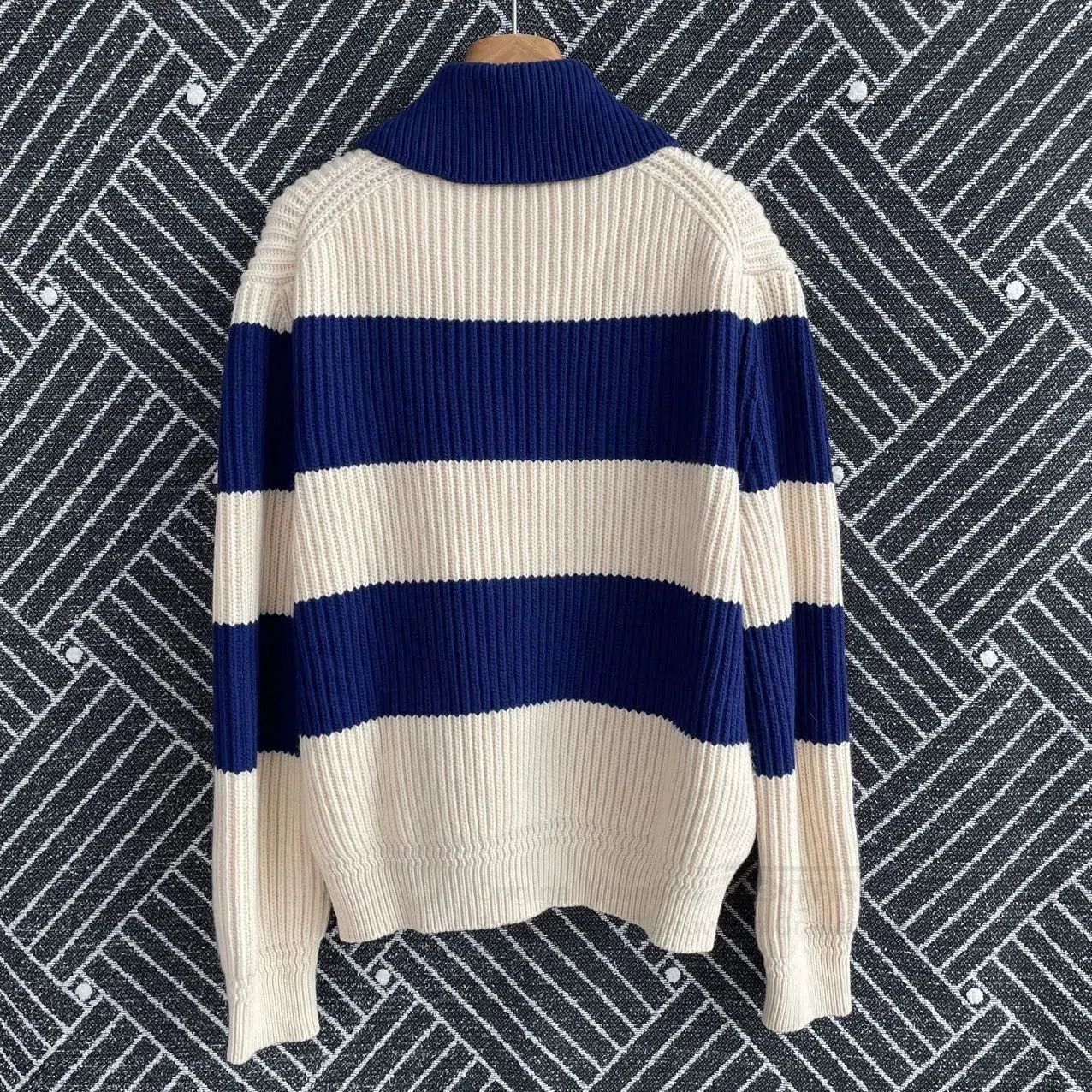 Bally Blue and Cream Striped Button-Up Cardigan. Size US L / EU 52-54 / 3 - 2 Thumbnail