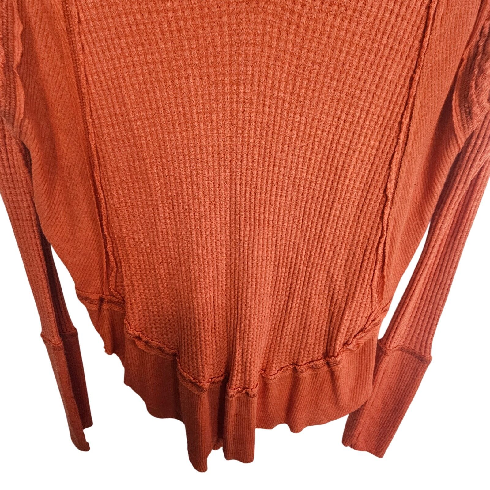 Free People Free People Catalina Orange Waffle Knit Thermal Tunic XS Size XS / US 0-2 / IT 36-38 - 4 Thumbnail