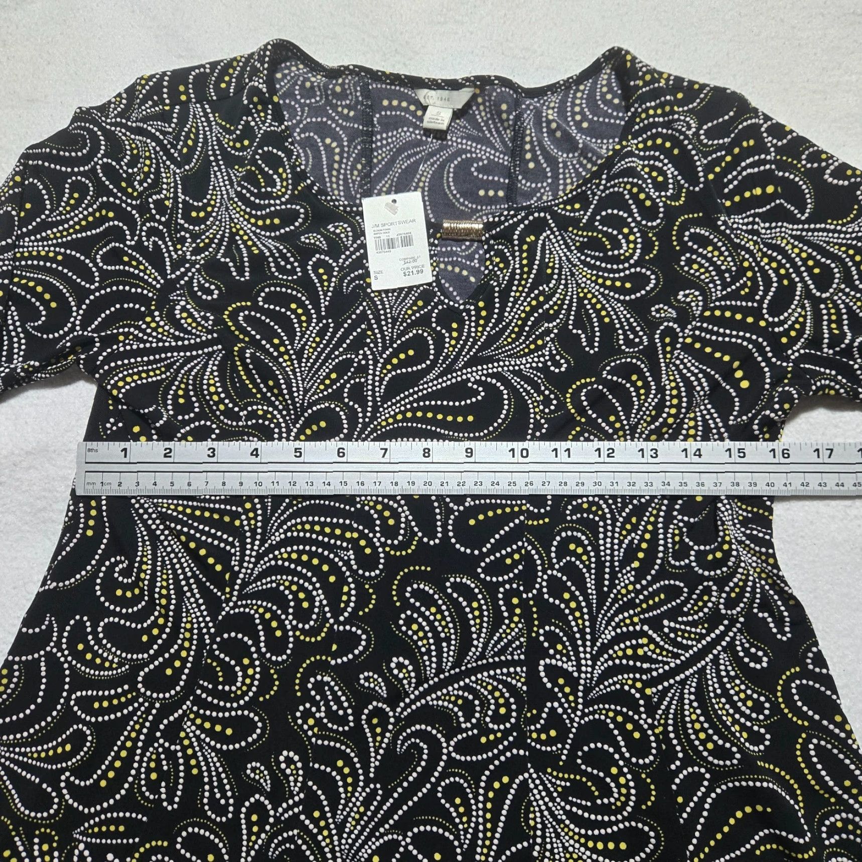 Vintage Cato Shirt S Black Beaded Embellished Tunic Blouse 3/4 Sleeve Round Neck Pullover Women Vintage No Size S / US 4 / IT 40 - 5 Thumbnail