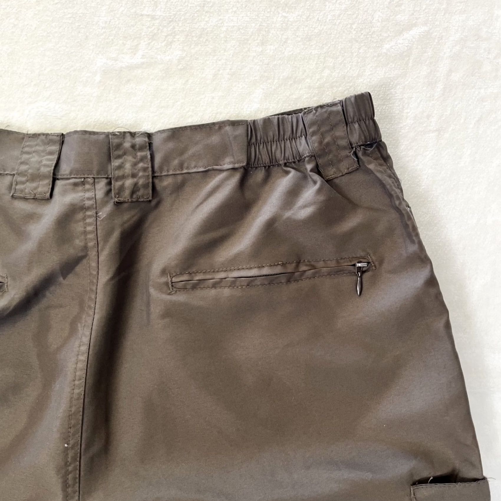 Vintage Rustic Ridge Cargo Pants Mens Medium Brown Convertible Elastic Waist Hiking Pants Size US 31 - 6 Thumbnail