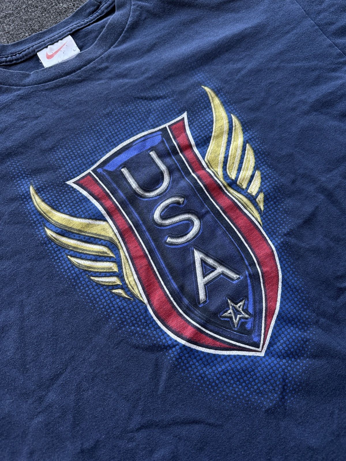 Nike NIKE 🚨 USA BIG LOGO BLUE BOXY TEE Y2K SHORT SLEEVE Size US L / EU 52-54 / 3 - 4 Thumbnail