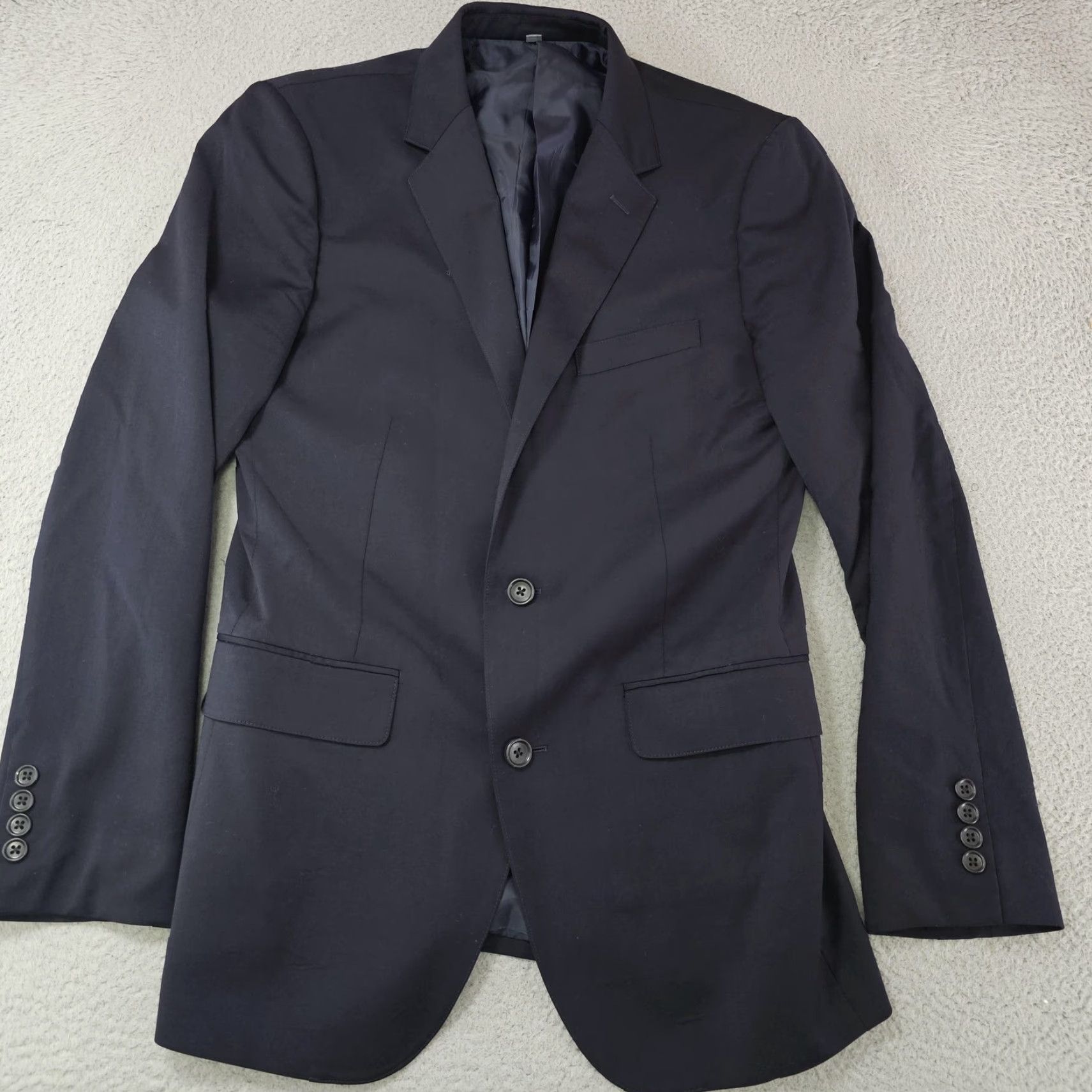 Bonobos Bonobos Sport Coat Mens 38R Navy Slim Fit Wool Spandex Two-Button Notch Lapel Jacket/Coat Size US XXS / EU 40 - 2 Thumbnail