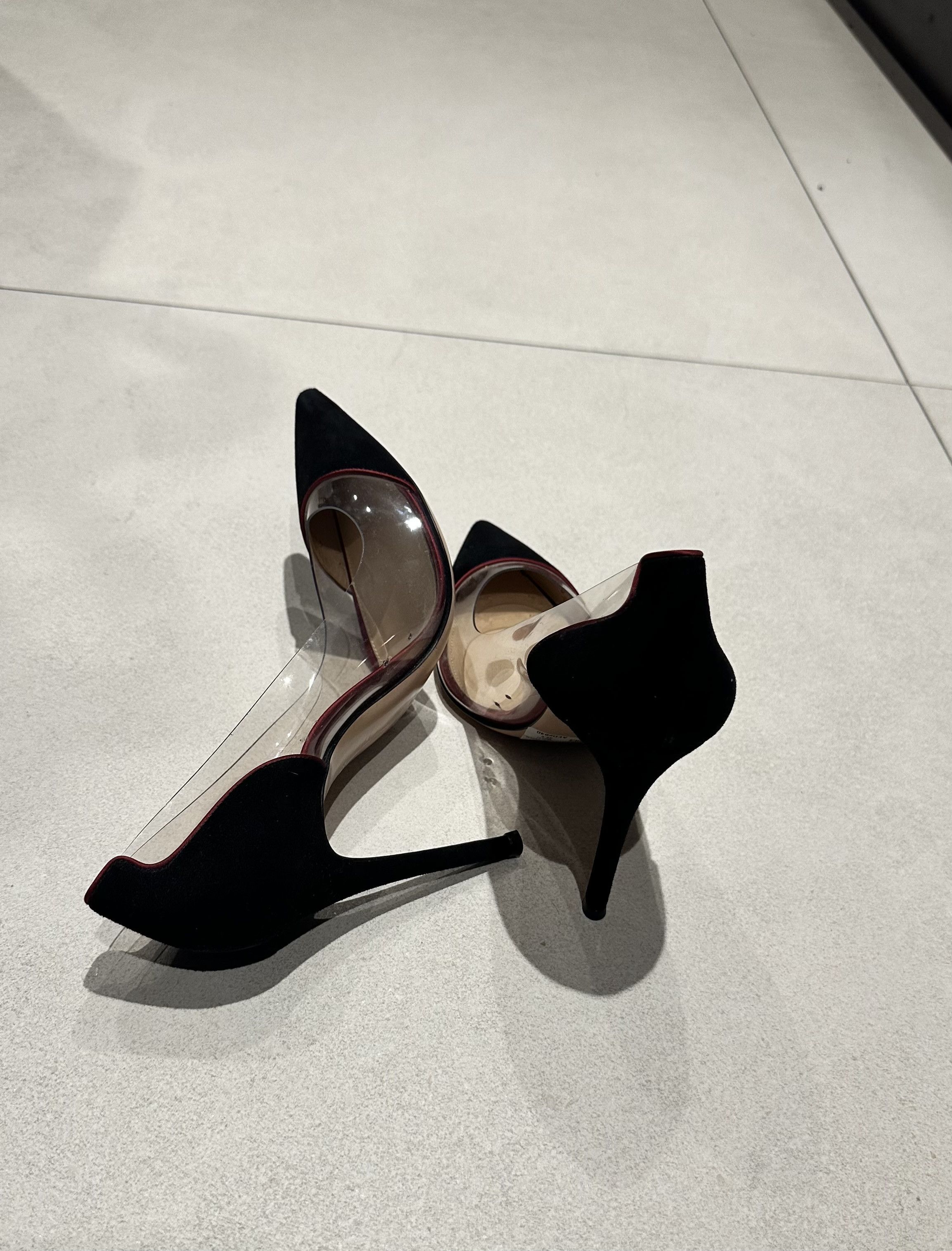 Gianvito Rossi Gianvito Rossi Plexi 85 suede trim and PVC pumps Size US 9.5 / IT 39.5 - 4 Thumbnail
