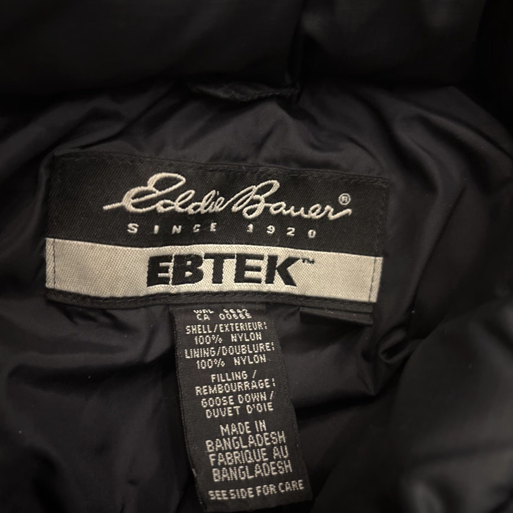 Eddie Bauer VINTAGE? (no) Eddie Bauer Ebtek Puffer Vest Goose Down Black Size XL Mens Quilted Down Vest Nylon Ebtek Draw String Issue Size US XL / EU 56 / 4 - 3 Thumbnail