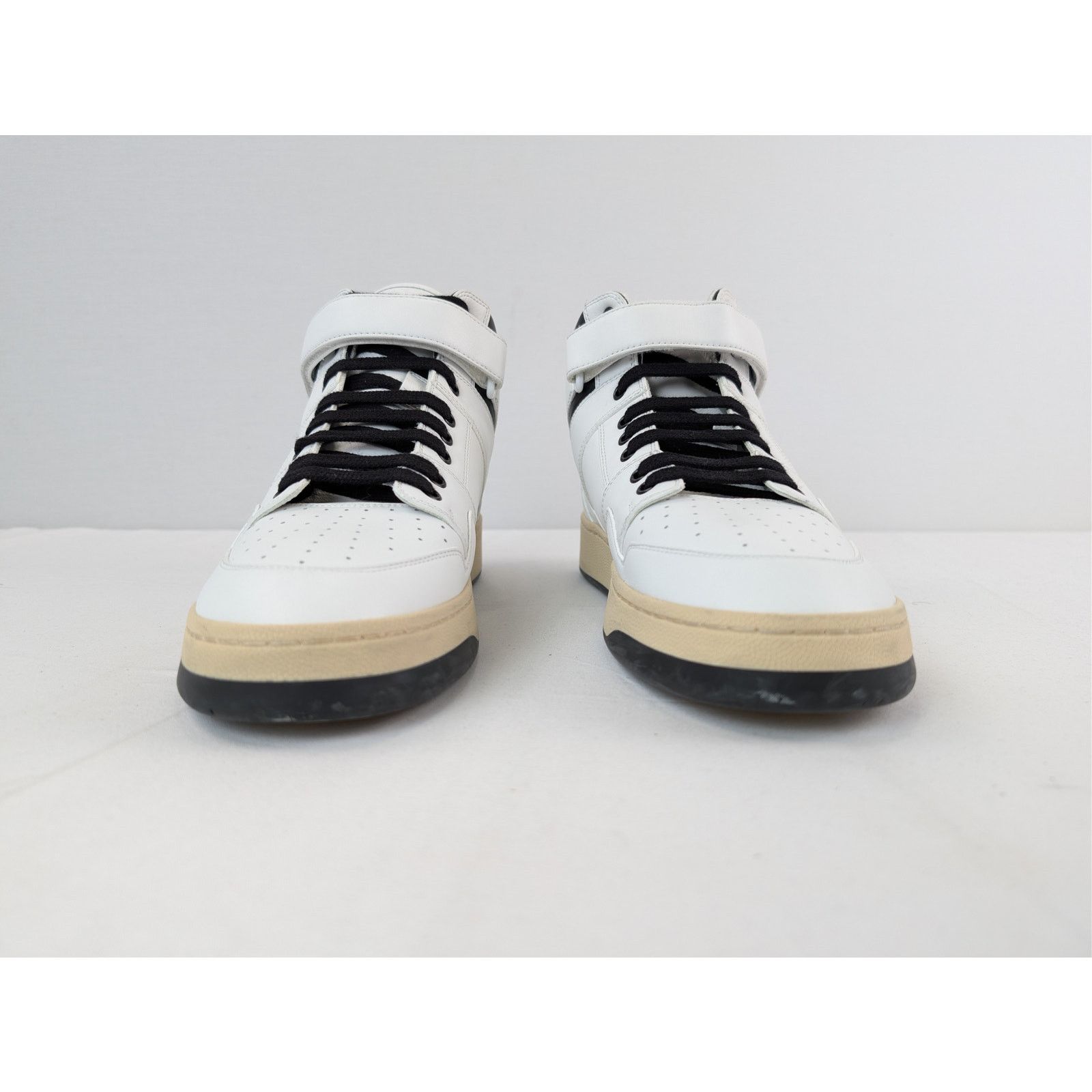Saint Laurent Paris o1rshd1 Lax Mid top sneakers in Blanc optique/nero Size US 10 / EU 43 - 9 Thumbnail