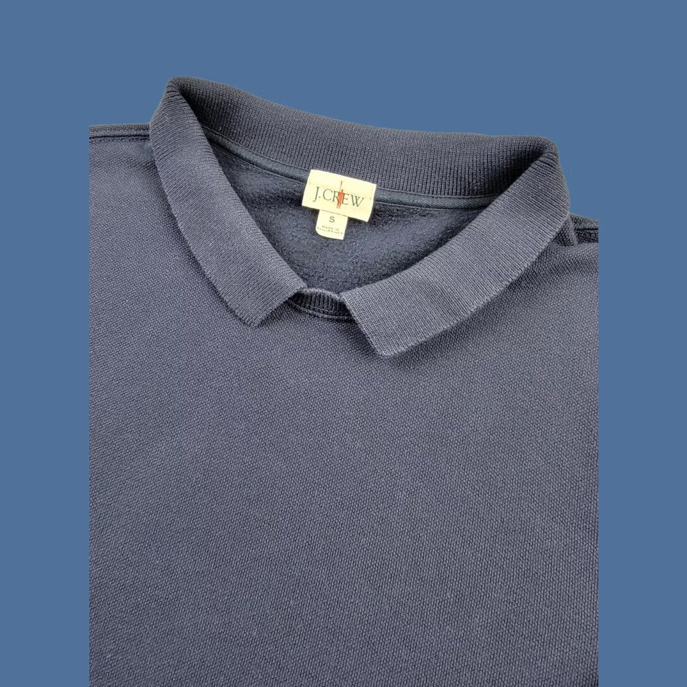 J.Crew J.CREW Small Slim Fit Blue Pique Fleece Collared Sweatshirt - Pre-Owned Size US S / EU 44-46 / 1 - 1 Thumbnail