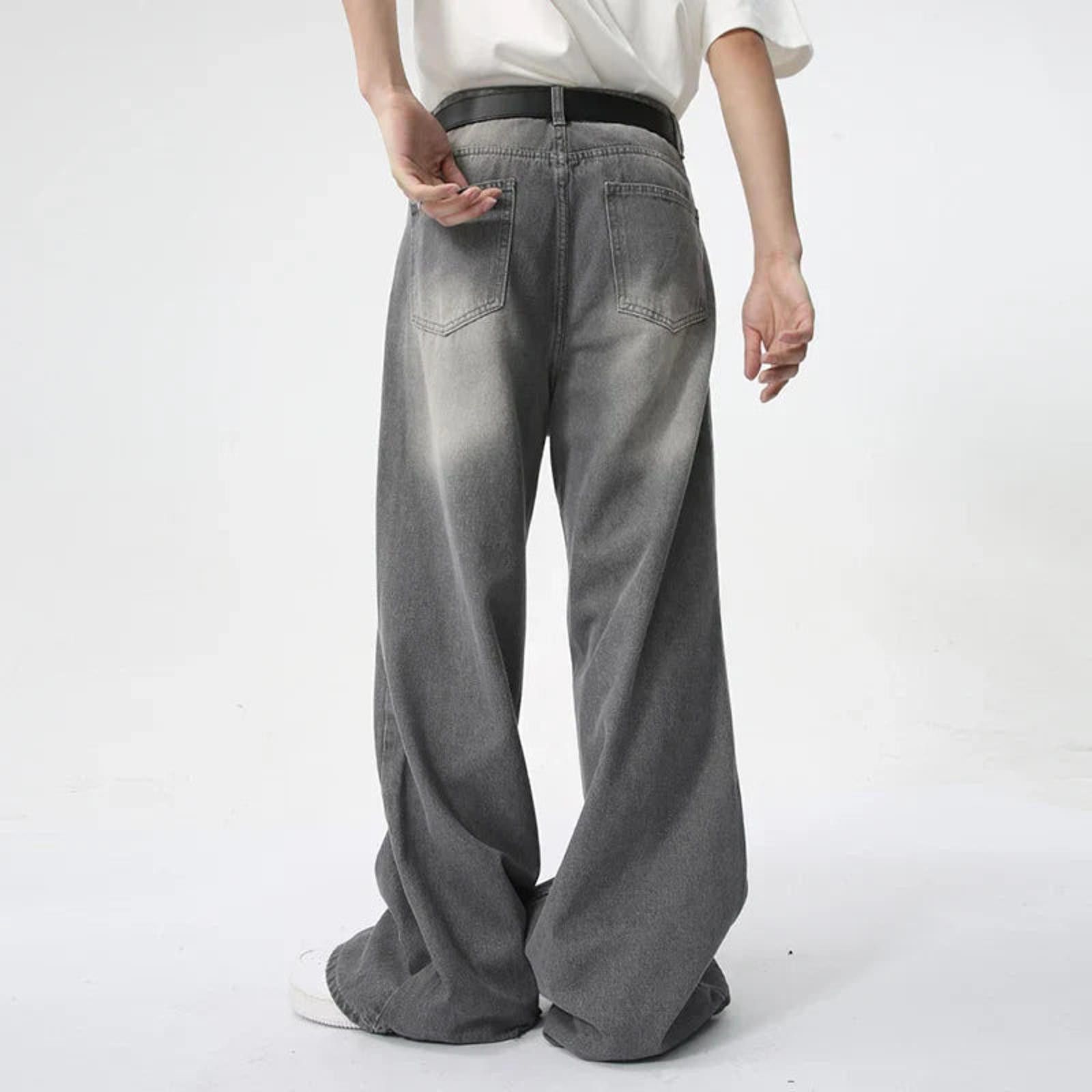 Other Ripped Knee Grey Wash Baggy Jeans Size US 32 / EU 48 - 6 Thumbnail