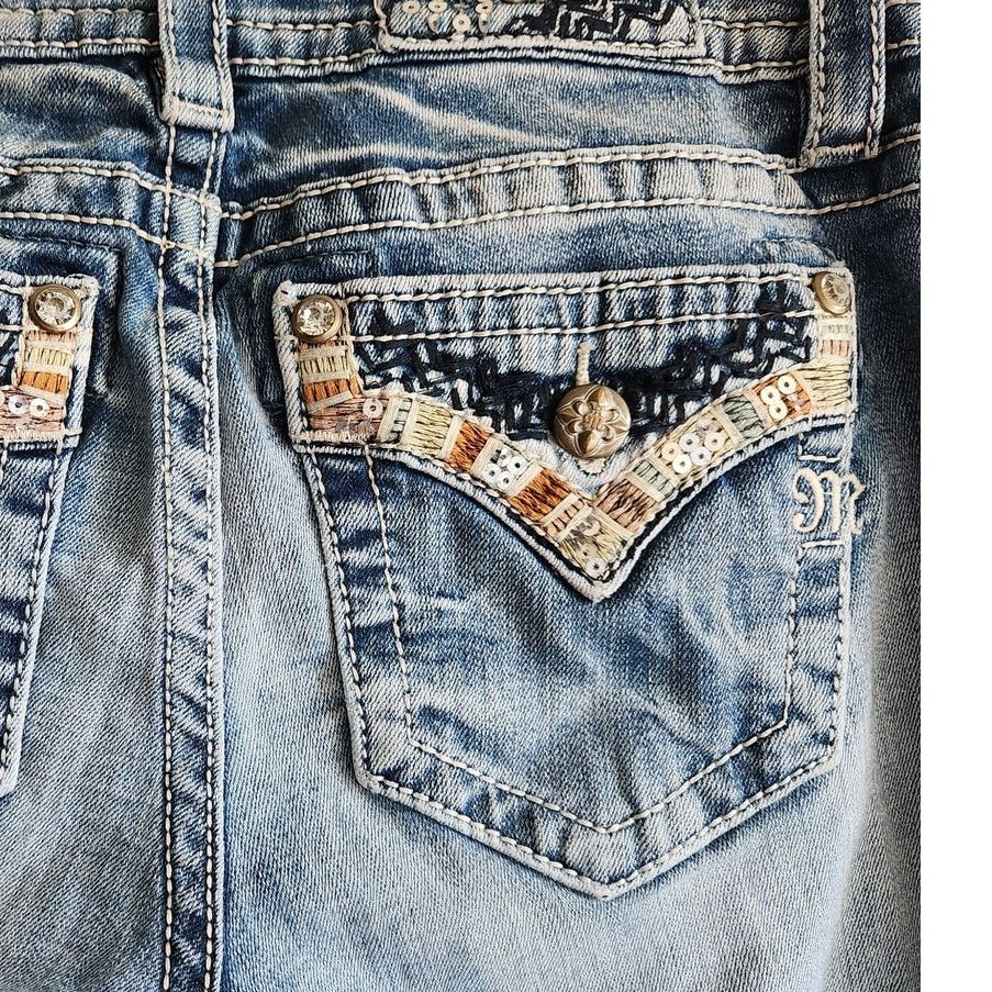 Miss Me Miss Me Mid Rise Skinny Light Embellished Denim Jeans-28 Size 28" / US 6 / IT 42 - 3 Thumbnail