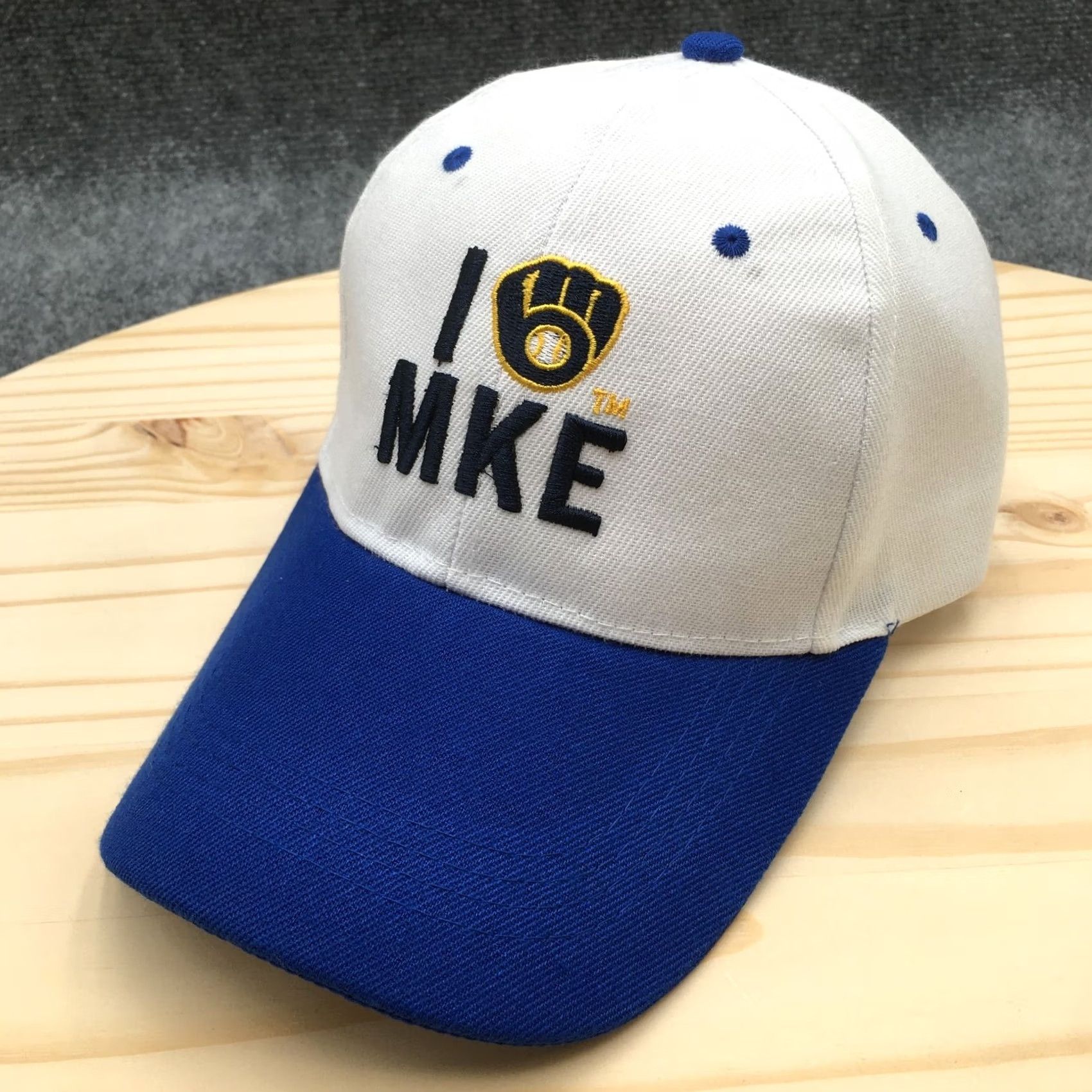 Vintage Milwaukee Brewers Baseball Cap Hat Mens One Size White Blue I Love MKE Logo Size ONE SIZE - 2 Thumbnail