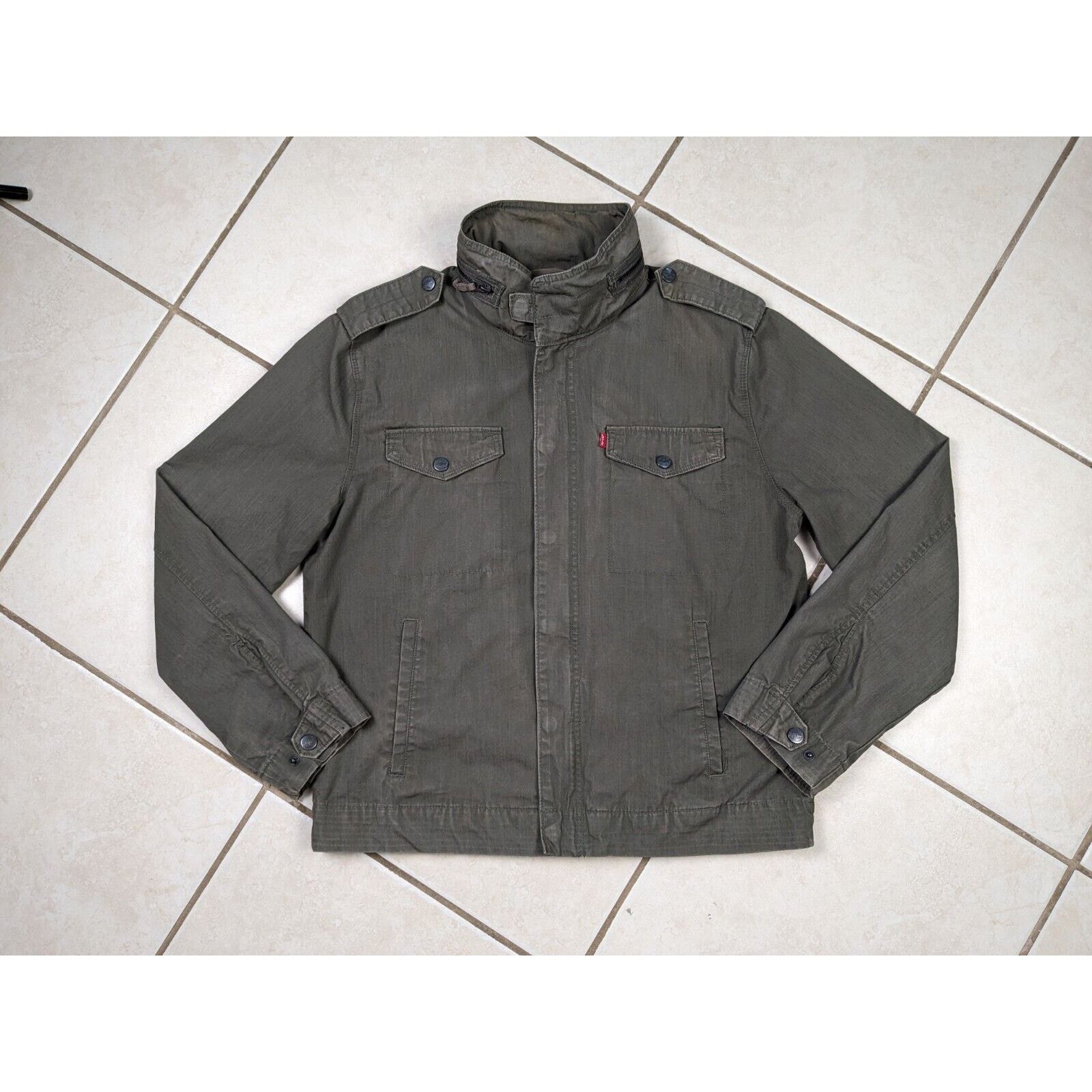 Levi's Levi’s Four Pocket Military Jacket Packable Hood Olive Size US L / EU 52-54 / 3 - 1 Thumbnail
