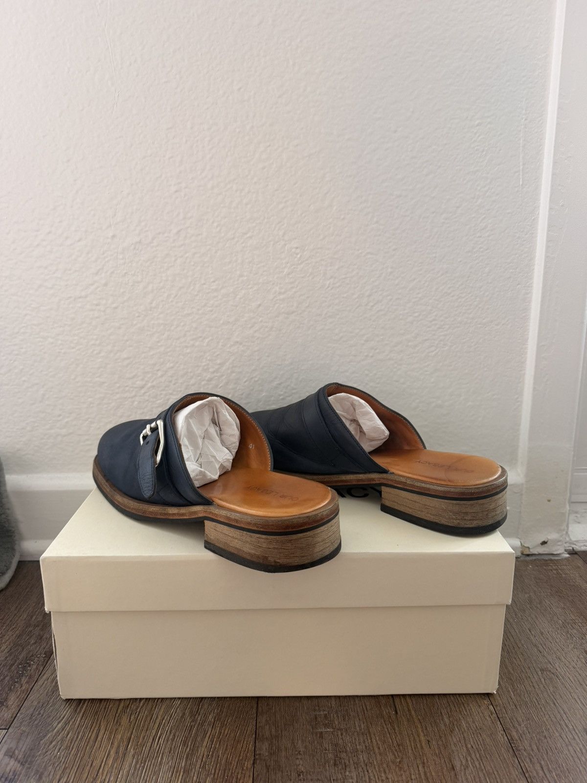 Our Legacy Our Legacy Camion Mule Blue Leather Size US 8 / EU 41 - 4 Thumbnail