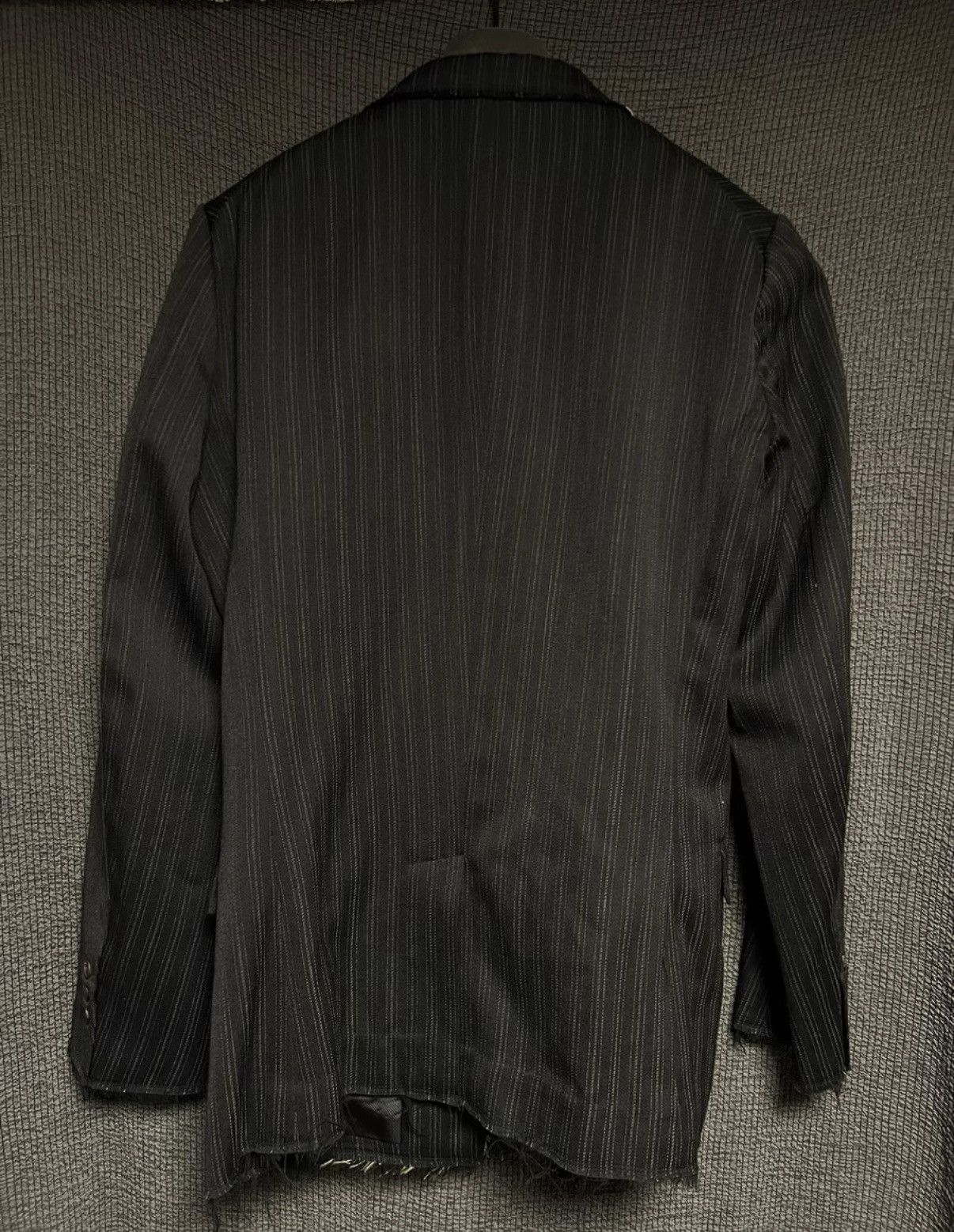 The Viridi-anne The Viridi-Anne Striped Distressed Frayed Blazer Size 38L - 2 Thumbnail