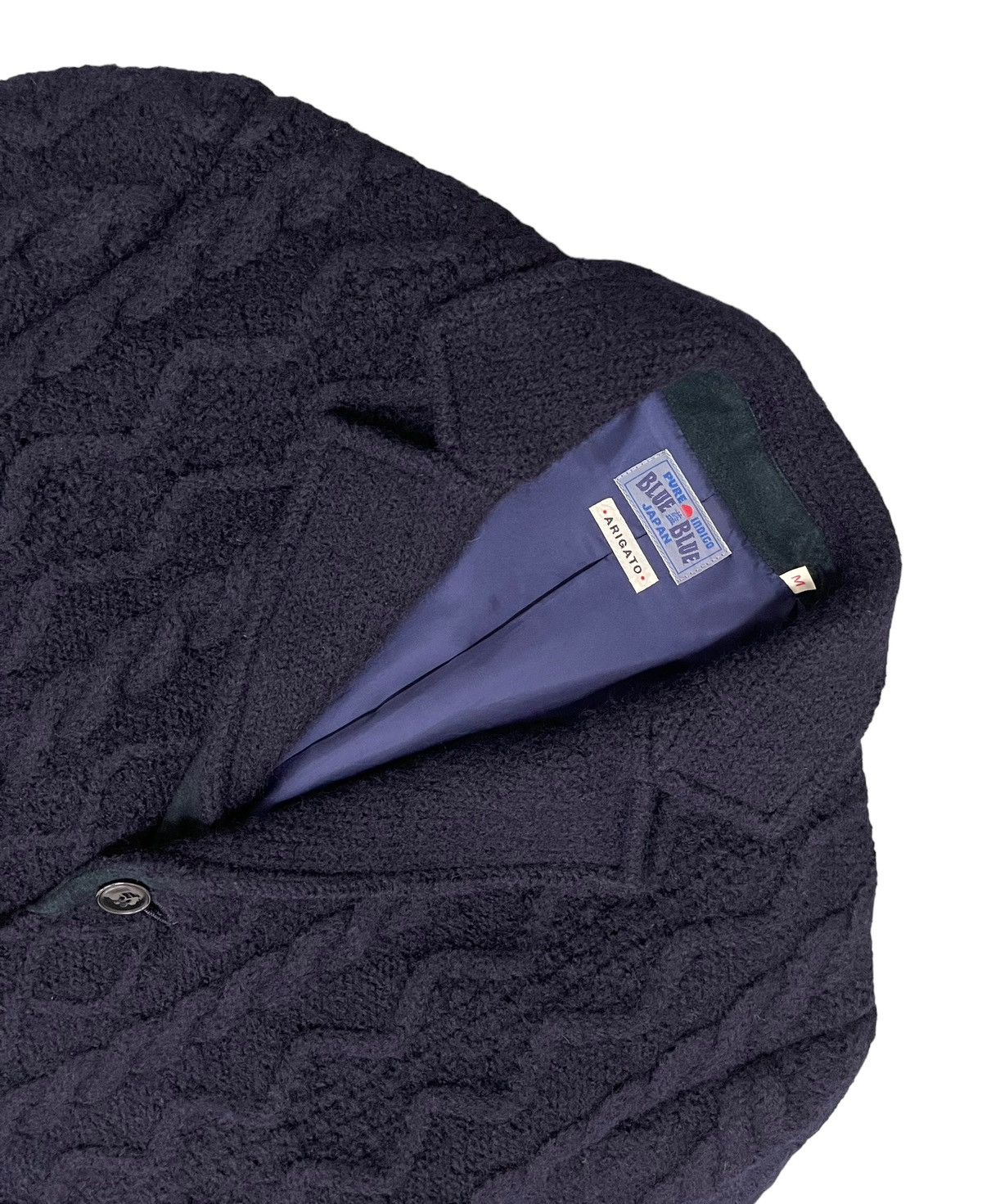 Blue Blue Japan Vintage Blue Blue Wool Blend Knit Jacket Size US M / EU 48-50 / 2 - 6 Thumbnail