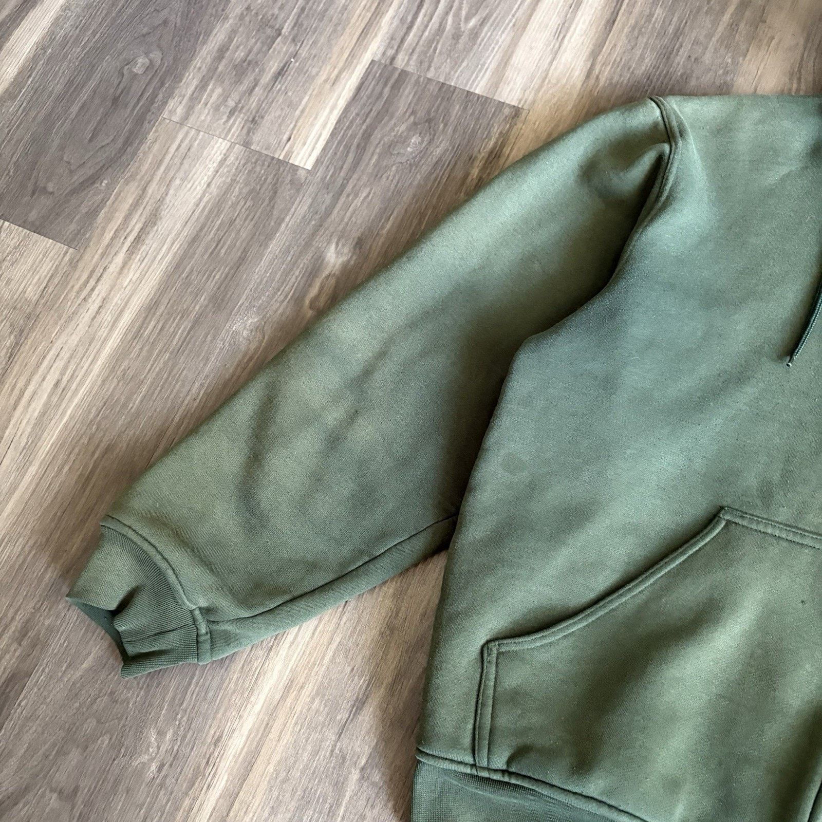 Vintage Vintage Faded Green Waffle Lined Hoodie Size L Distressed Size US L / EU 52-54 / 3 - 4 Thumbnail