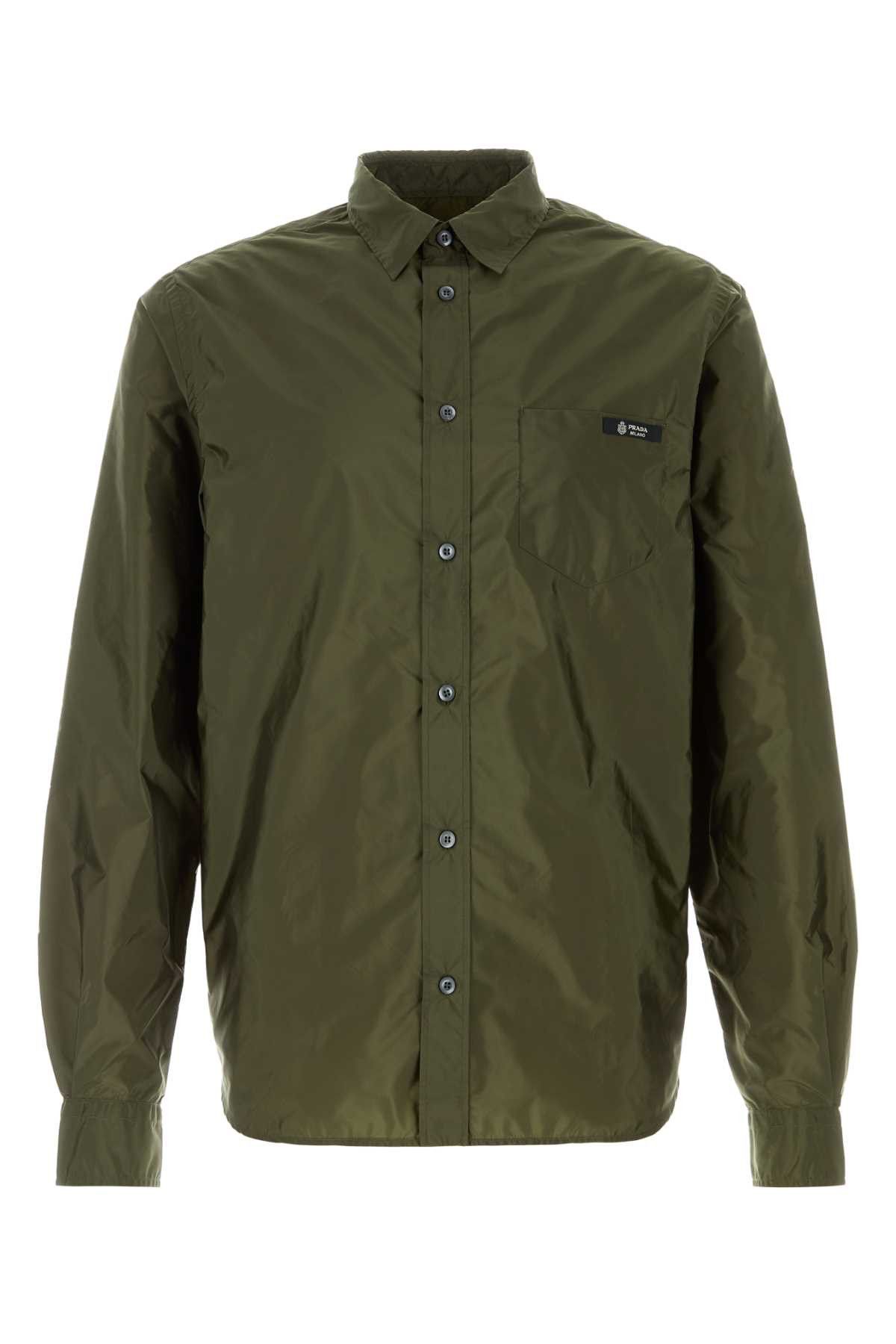 Prada Army Green Re-Nylon Shirt Size US L / EU 52-54 / 3 - 1 Thumbnail