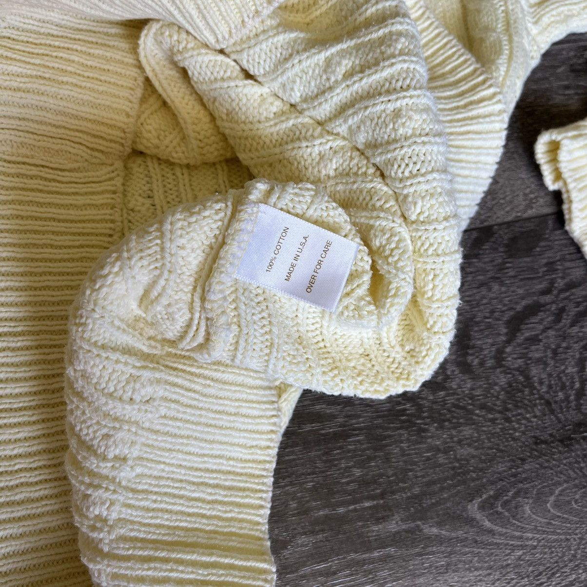 Brooks Brothers Vintage Brooks Brothers Pale Yellow Cable Knit Rope Sweater Size XS / US 0-2 / IT 36-38 - 6 Thumbnail