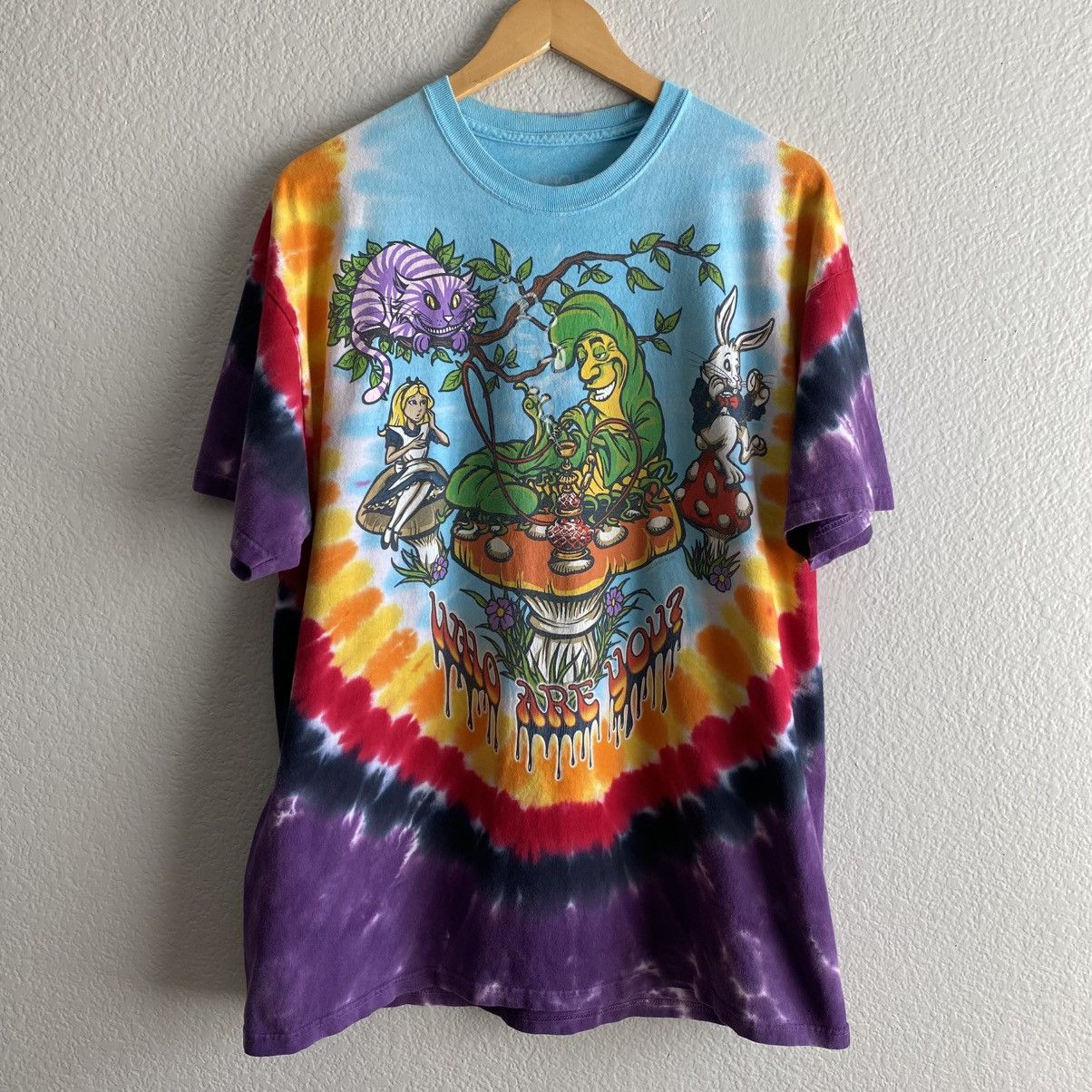 Vintage Vintage Liquid Blue Alice in Wonderland Tie Dye Tee Shirt Size US XXL / EU 58 / 5 - 1 Thumbnail
