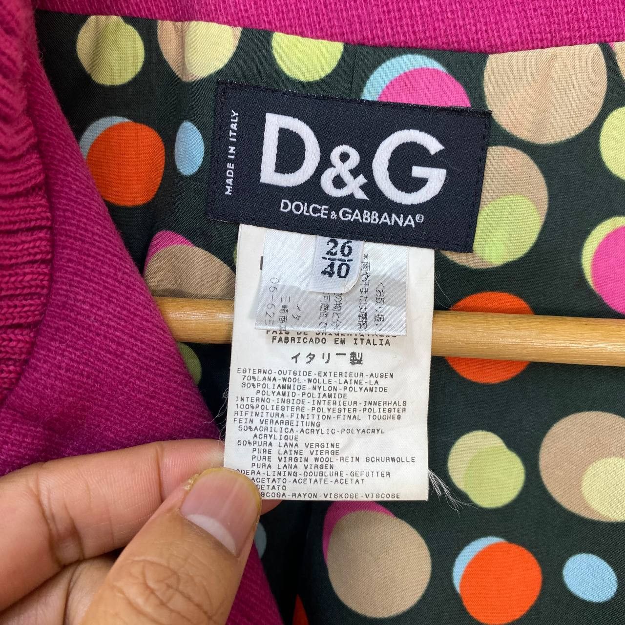 Dolce & Gabbana VINTAGE DOLCE&GABBANA ARCHIVE FUCHSIA BOILED WOOL SWING COAT Size S / US 4 / IT 40 - 13 Thumbnail