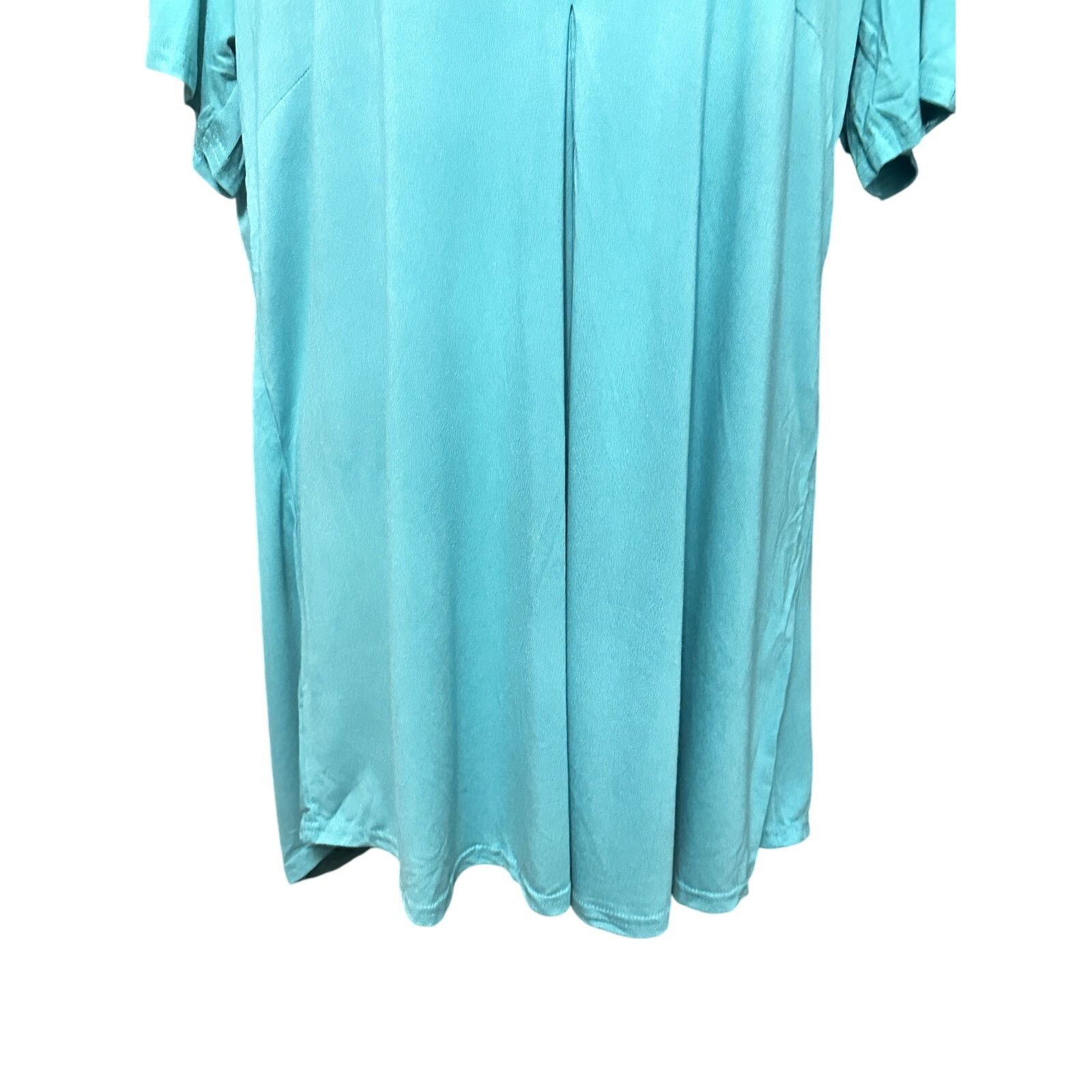 Avenue Avenue Top HiLow V Neck Pleated Front Blue Green Plus 18 NWT Size XXL / US 16-18 / IT 52-54 - 4 Thumbnail