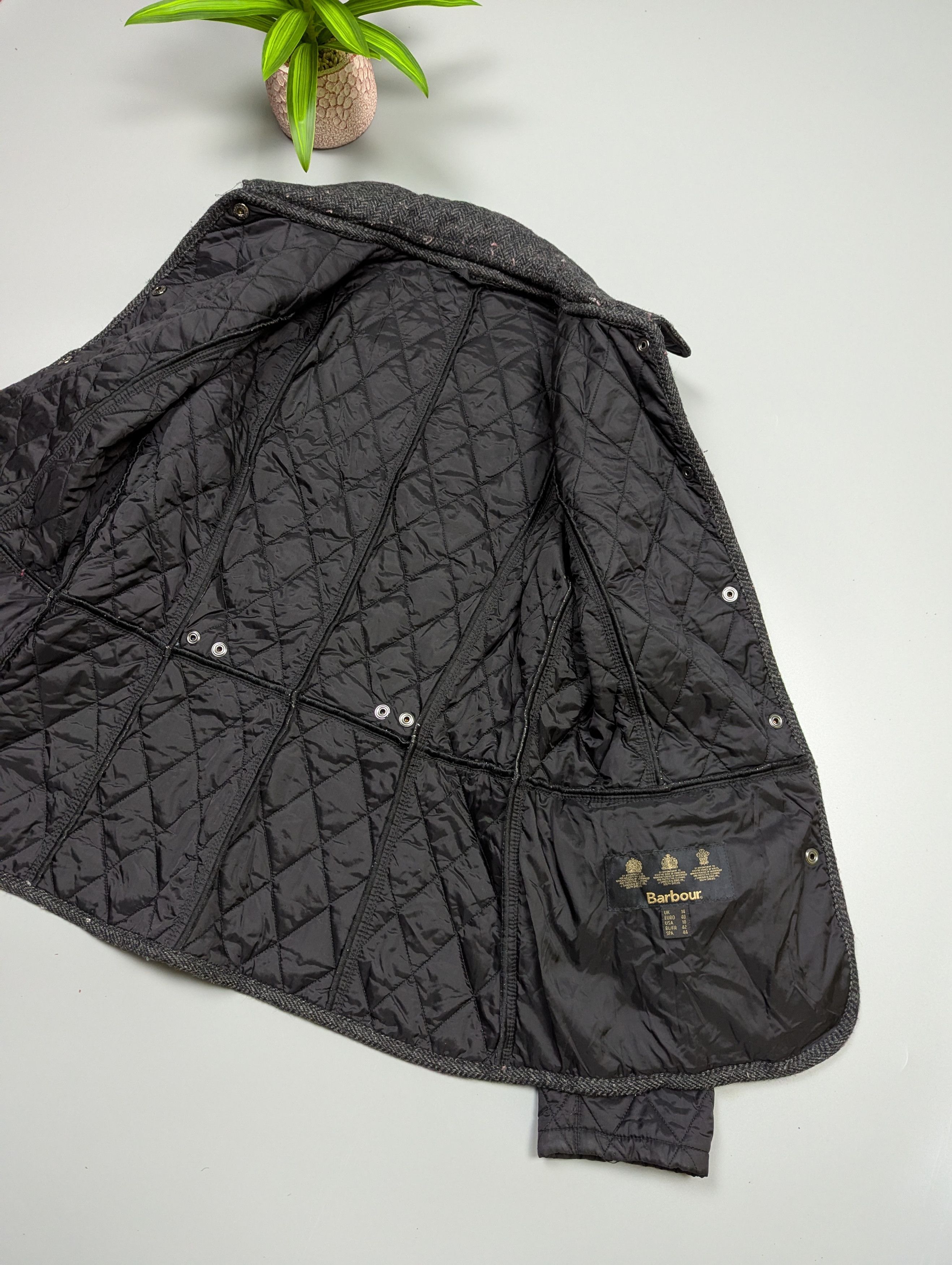 Barbour BARBOUR Women’s Vintage Tweed Quilted Jacket Size L / US 10 / IT 46 - 10 Thumbnail