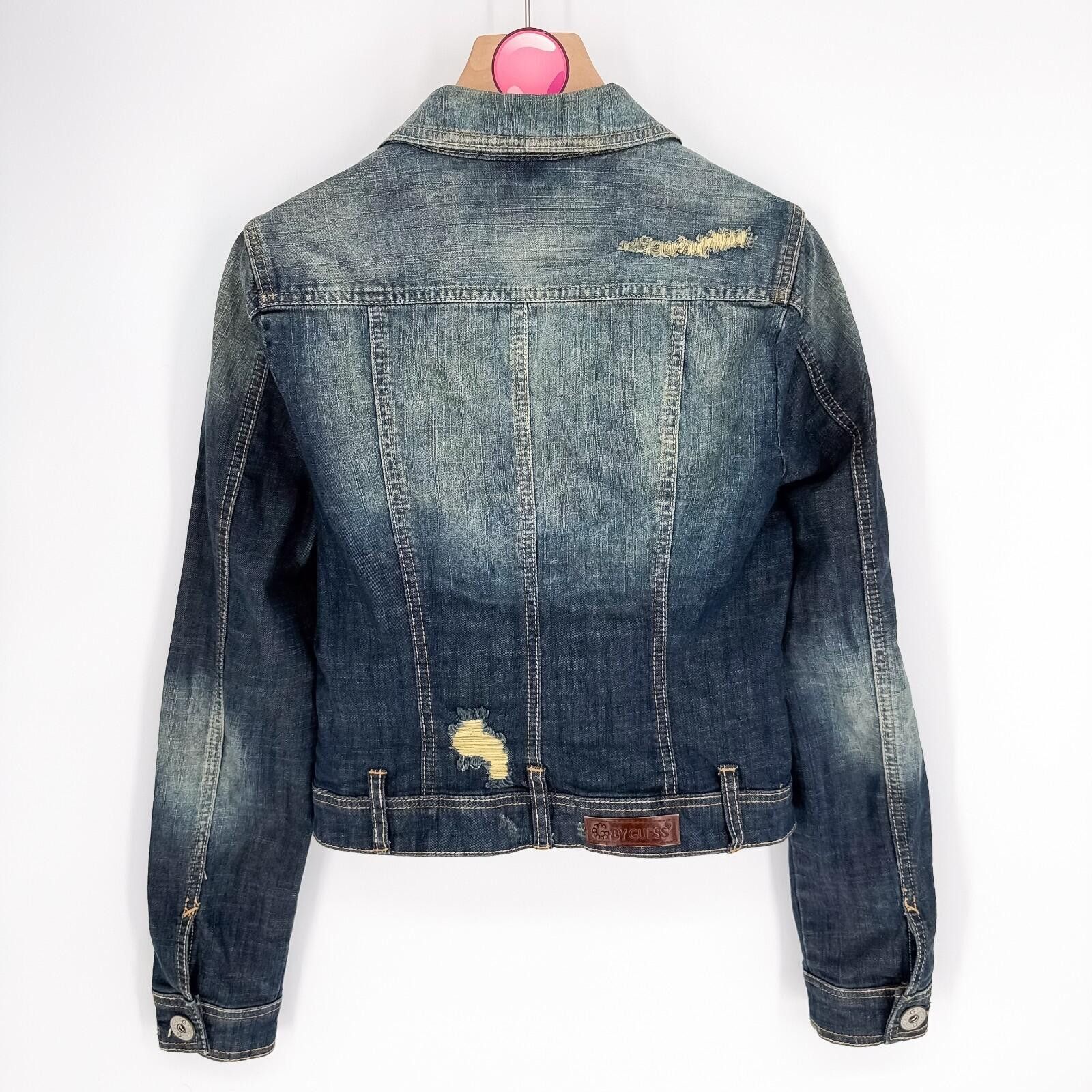Guess G by Guess Distressed Blue Denim Jacket Pockets Women Small Size S / US 4 / IT 40 - 2 Thumbnail