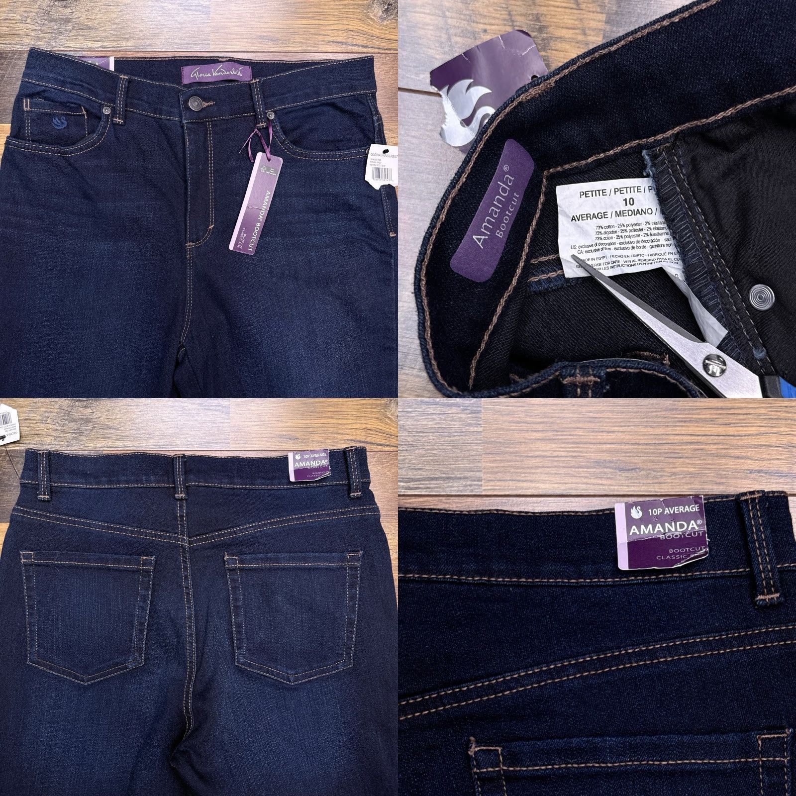 Gloria Vanderbilt Gloria Vanderbilt Amanda Bootcut Jeans Womens 10 Petite Classic Rise Stretch Denim 5-Pocket Logo Blue Size 32" / US 10 / IT 46 - 8 Thumbnail