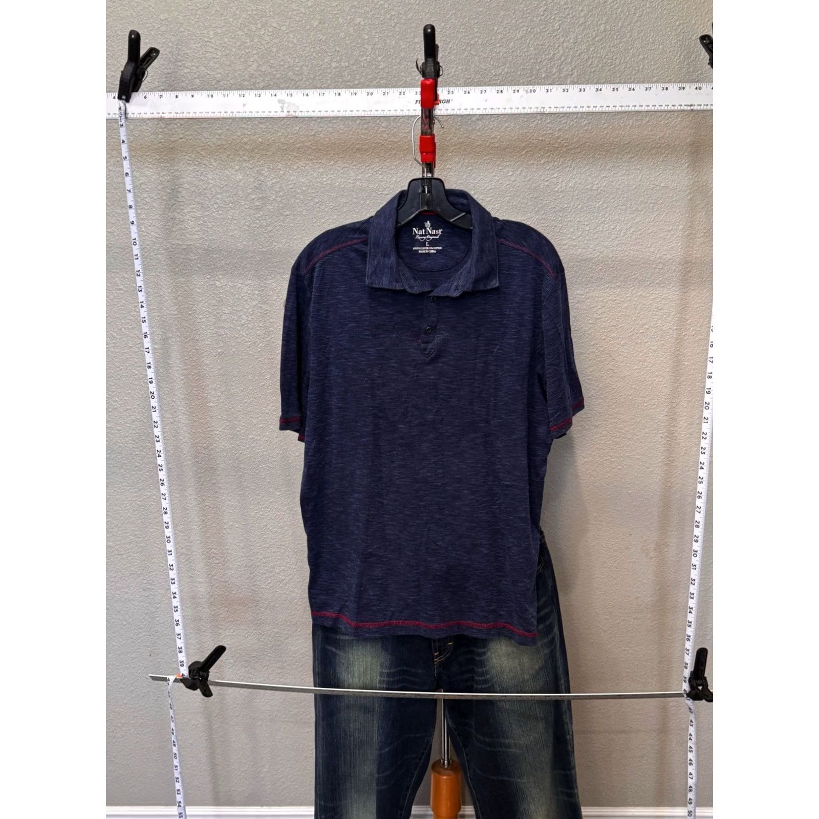 Nat Nast Nat Nast Blue Red POLO SHIRT Large L Mens Short Sleeve Multicolor Polo Shirt Size US L / EU 52-54 / 3 - 5 Thumbnail