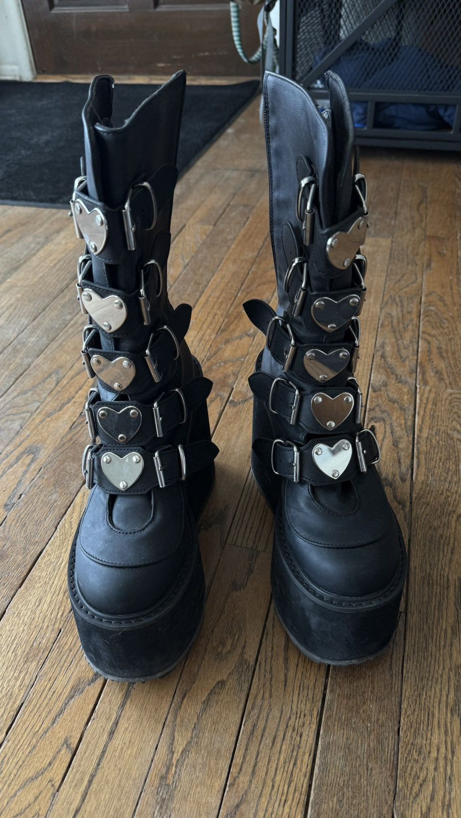Demonia Cult Demonia Heart SWING-230 Black Boots Size US 9 / IT 39 - 2 Thumbnail