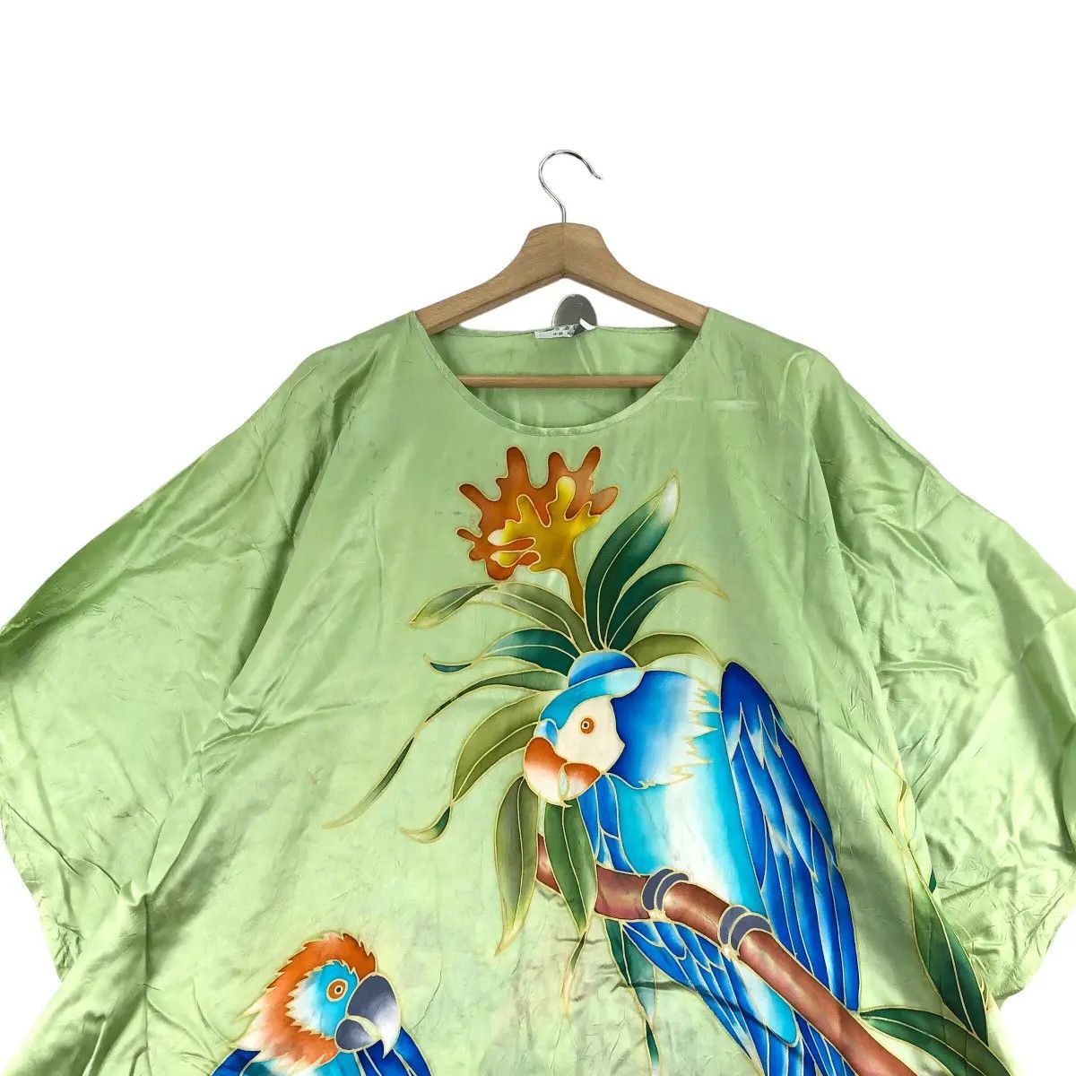 Vintage Vtg 90’ KIMONO DRAGON JAPAN Parrots Bird Paradise Dress Coat Size XXL / US 16-18 / IT 52-54 - 4 Thumbnail