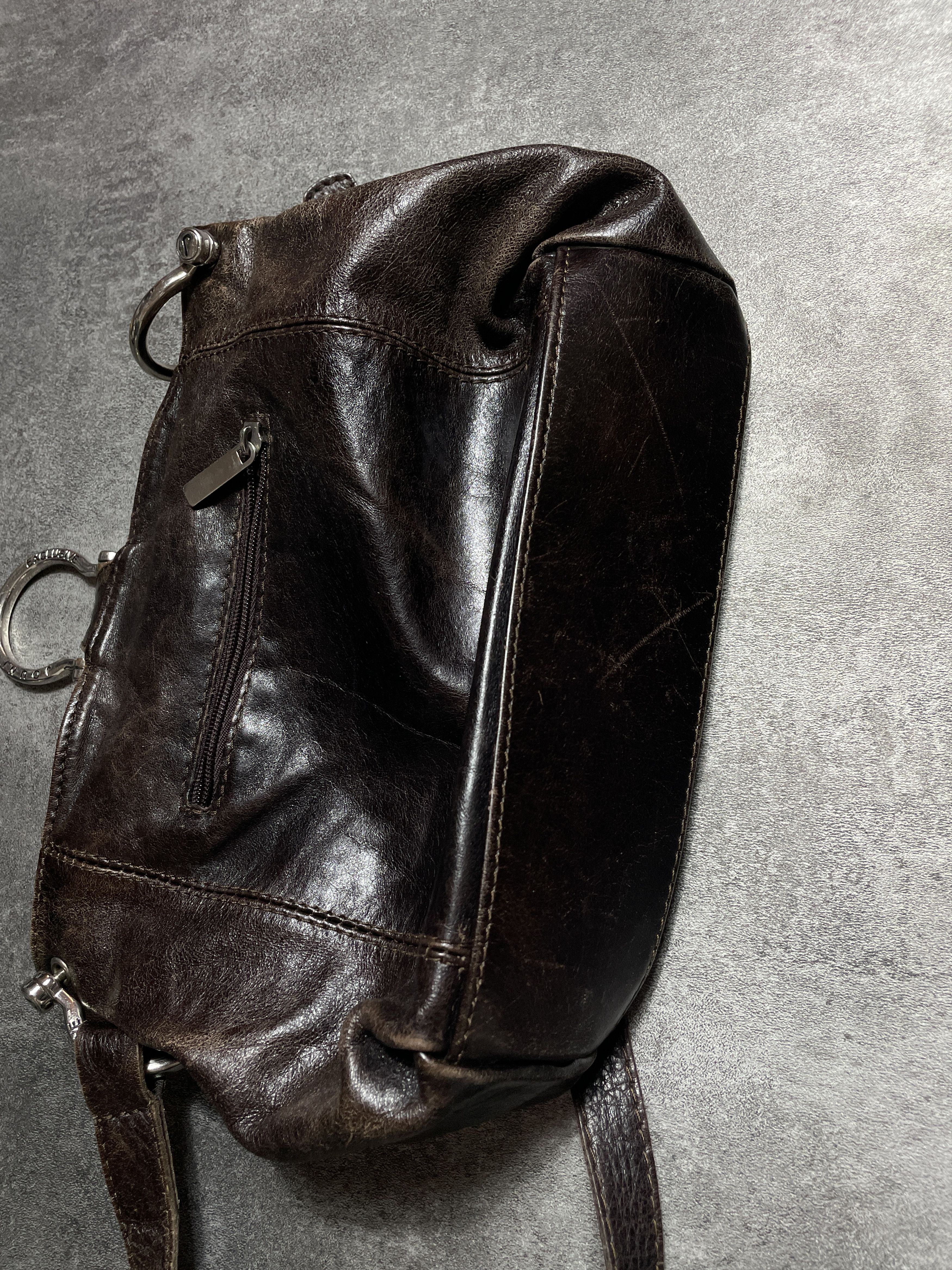 Genuine Leather ❗️RARE❗️Vintage Y2K Avant Garde Leather Belt Bag Size ONE SIZE - 7 Thumbnail