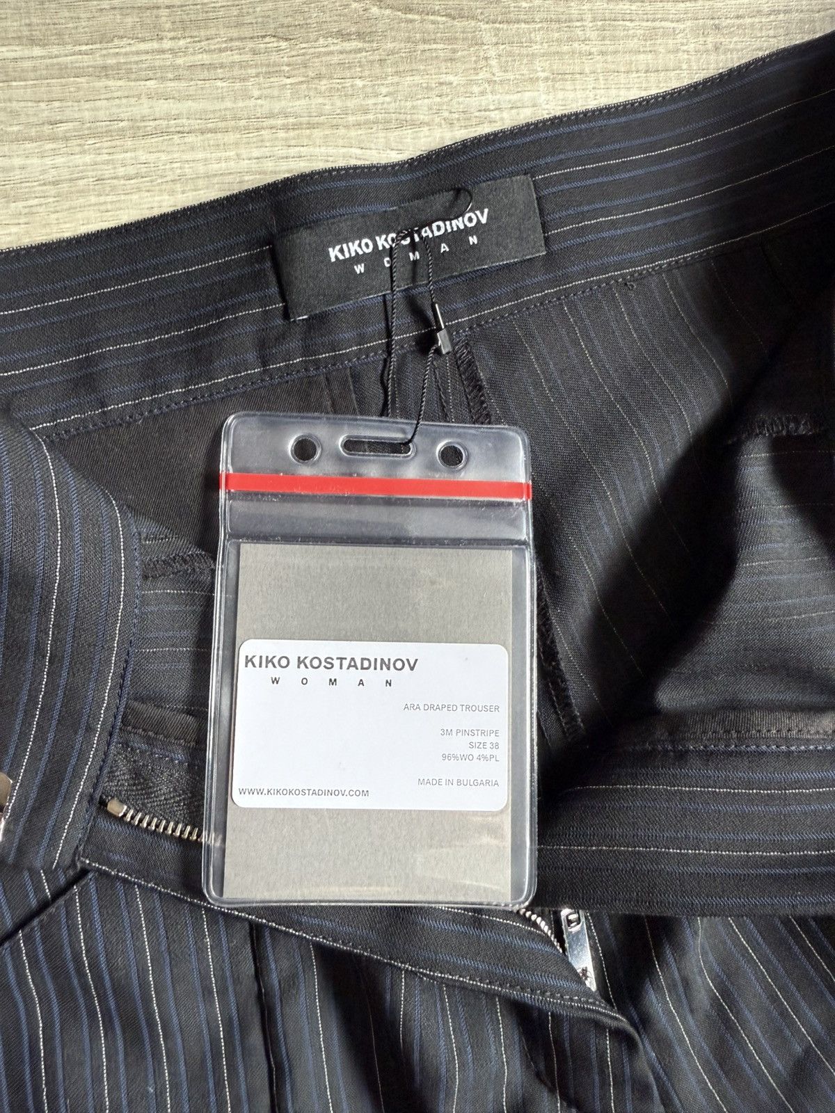 Kiko Kostadinov Kiko Kostadinov Womens Ara Draped Trousers 3M Pinstripe Size 26" / US 2 / IT 38 - 5 Thumbnail