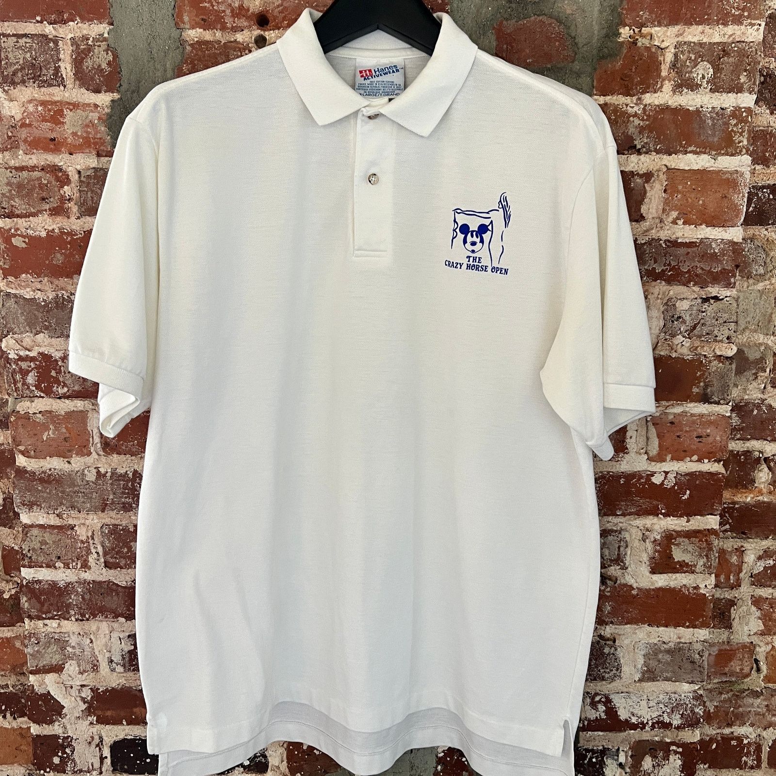 Hanes VTG Crazy Horse Open at Disney Mens White Golf Polo Shirt XL Size US XL / EU 56 / 4 - 3 Thumbnail