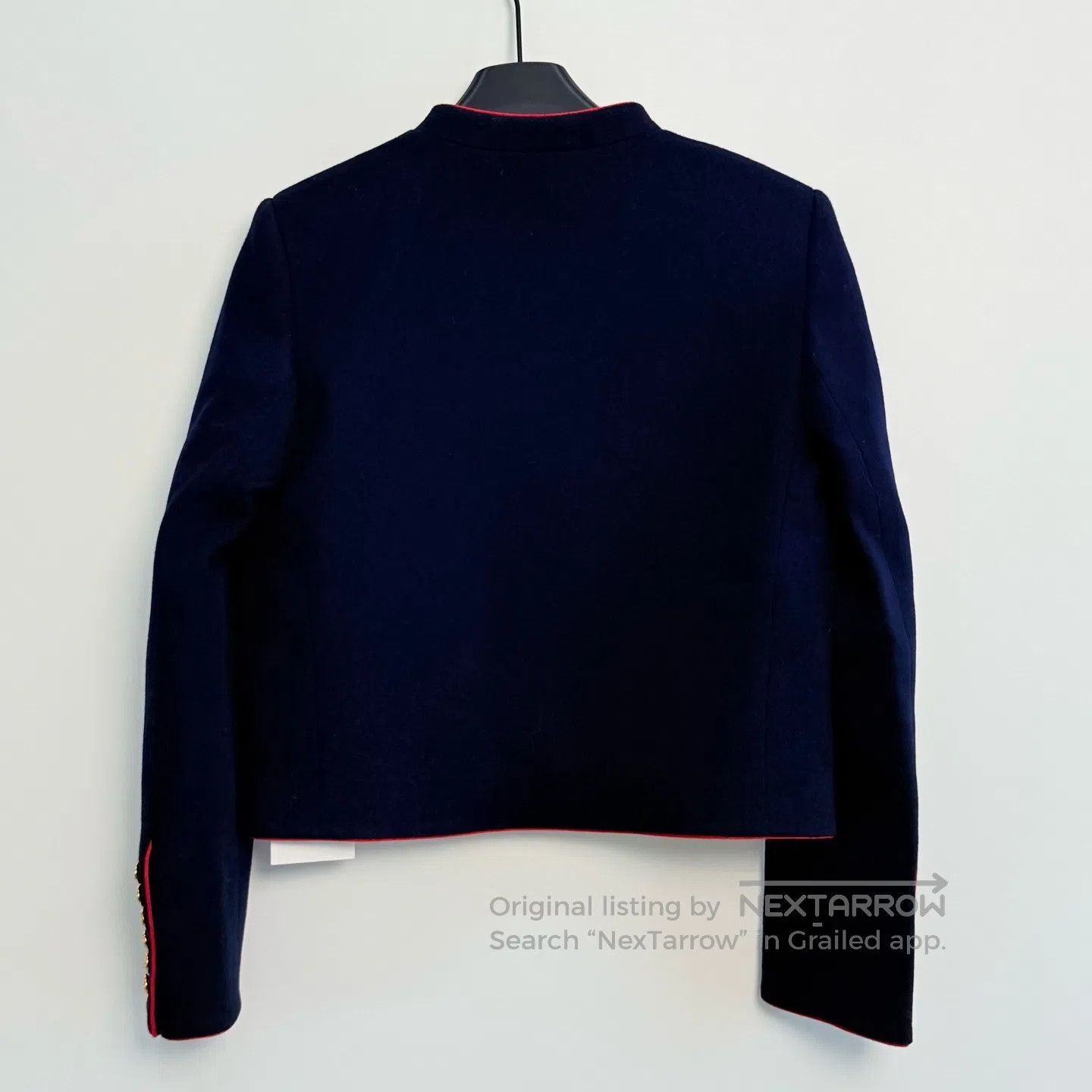 Celine CELINE Navy Wool Blended Military Style Short Jacket| Size XXS / US 00 / IT 34 - 3 Thumbnail